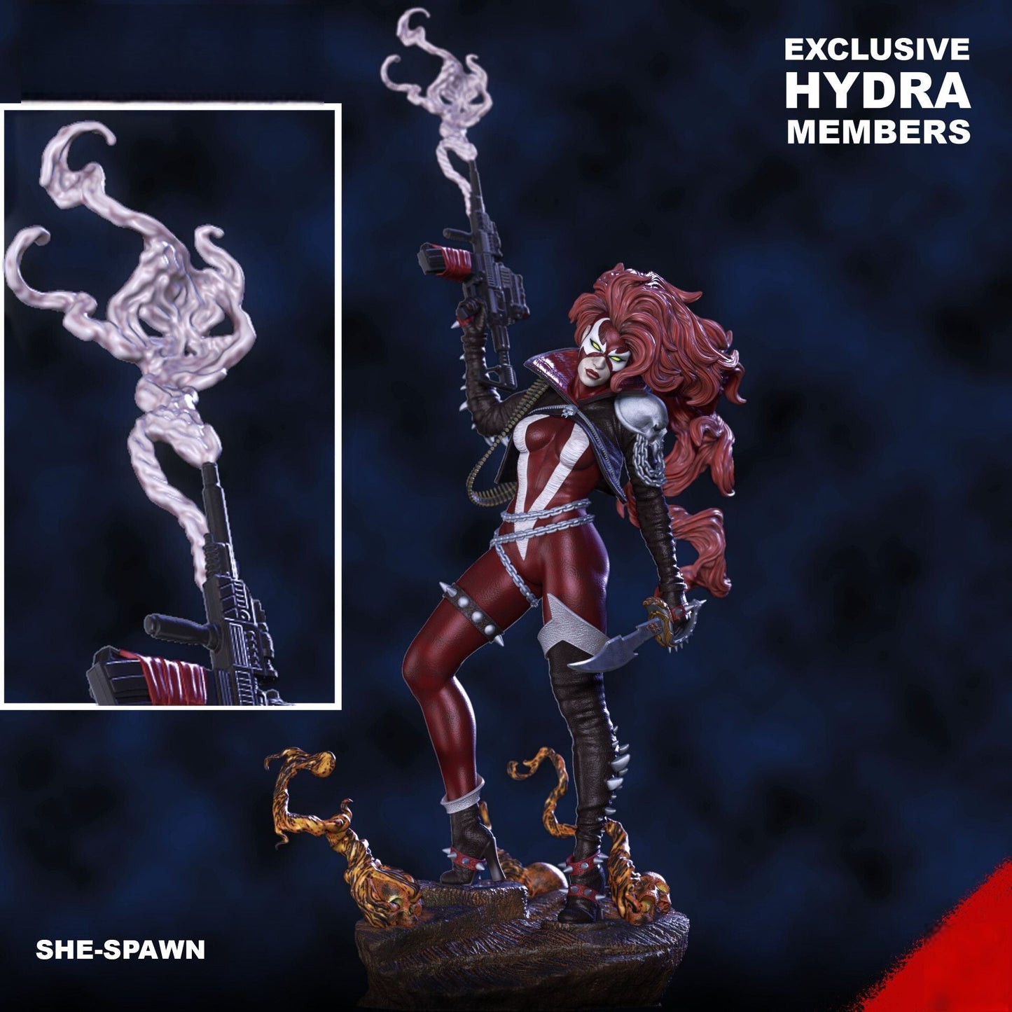 She-Spawn - Jessica Priest - STL 3D Print Files - 3D Printed Garage Kit ガレージキット Resin Model Scale Figure フィギュア