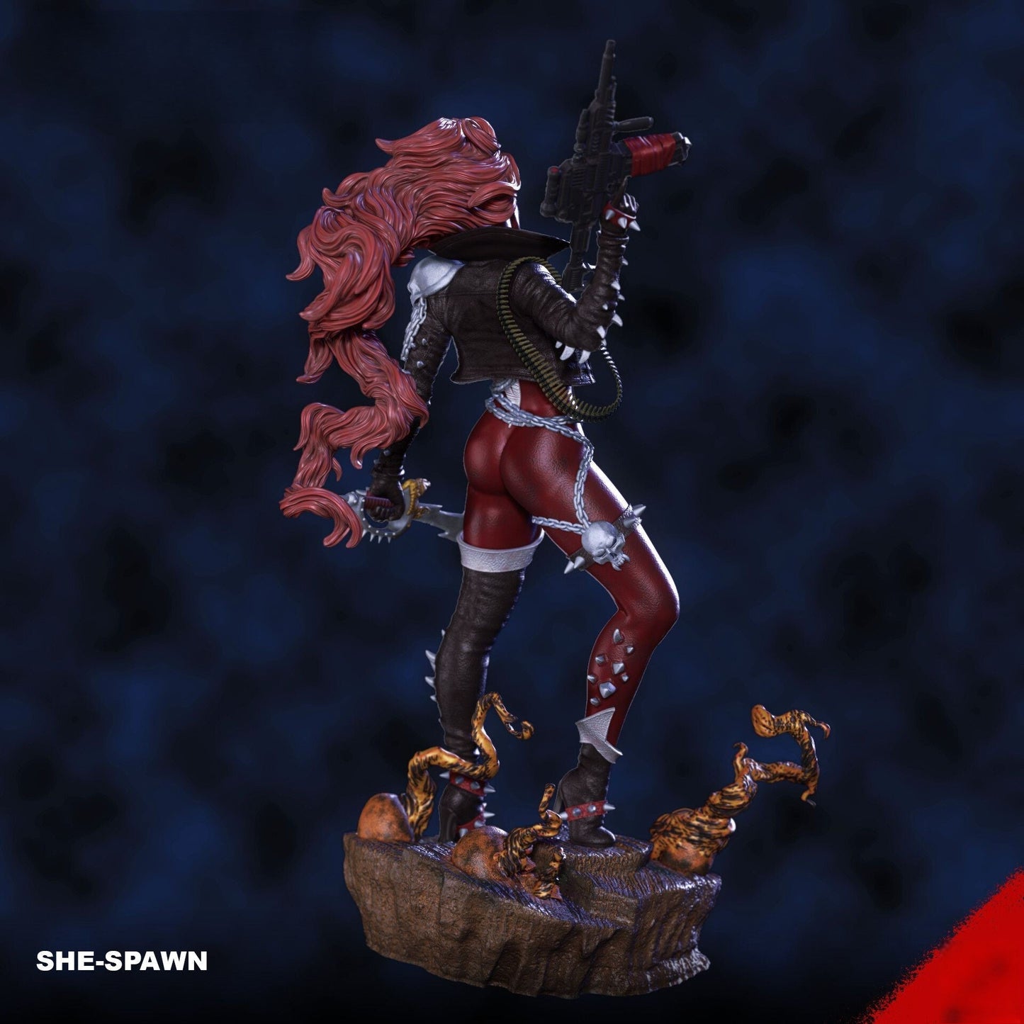 She-Spawn - Jessica Priest - STL 3D Print Files - 3D Printed Garage Kit ガレージキット Resin Model Scale Figure フィギュア
