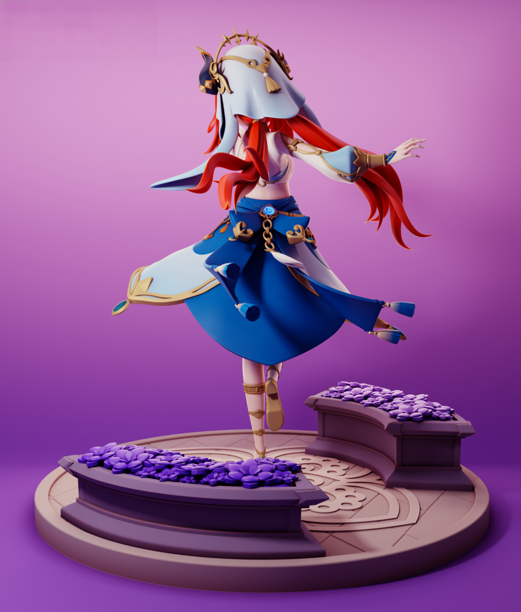 Nilou - Genshin Impact - STL 3D Print Files - 3D Printed Garage Kit ガレージキット Resin Model Scale Figure フィギュア