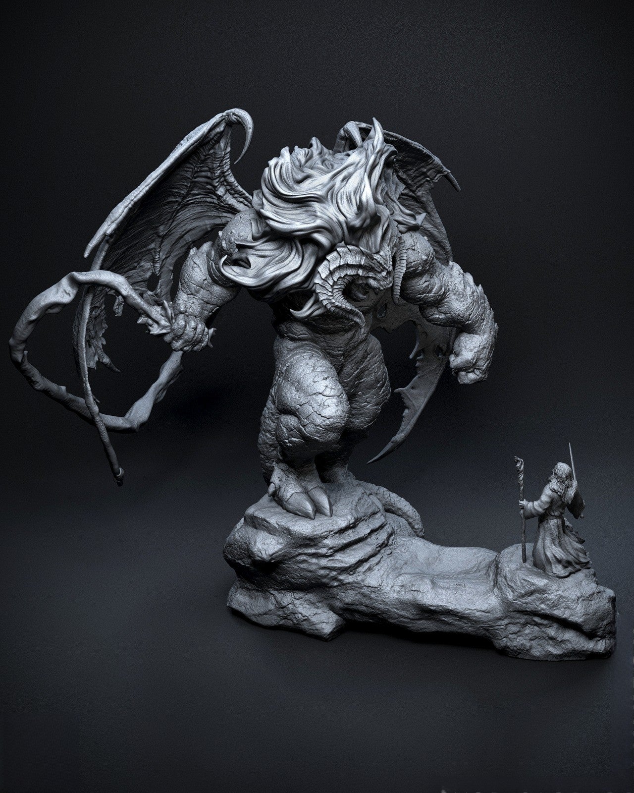 Gandalf vs Balrog - Lord of the Rings - Garage Kit Figure Resin Model 1/12スケール