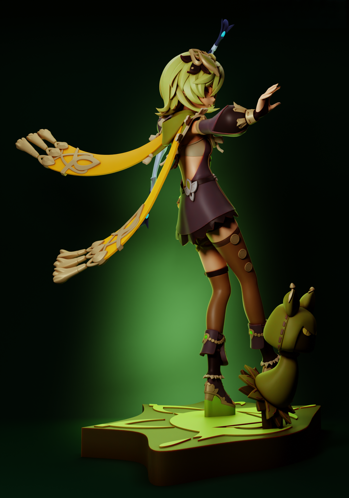Collei - Genshin Impact - STL 3D Print Files - 3D Printed Garage Kit ガレージキット Resin Model Scale Figure フィギュア