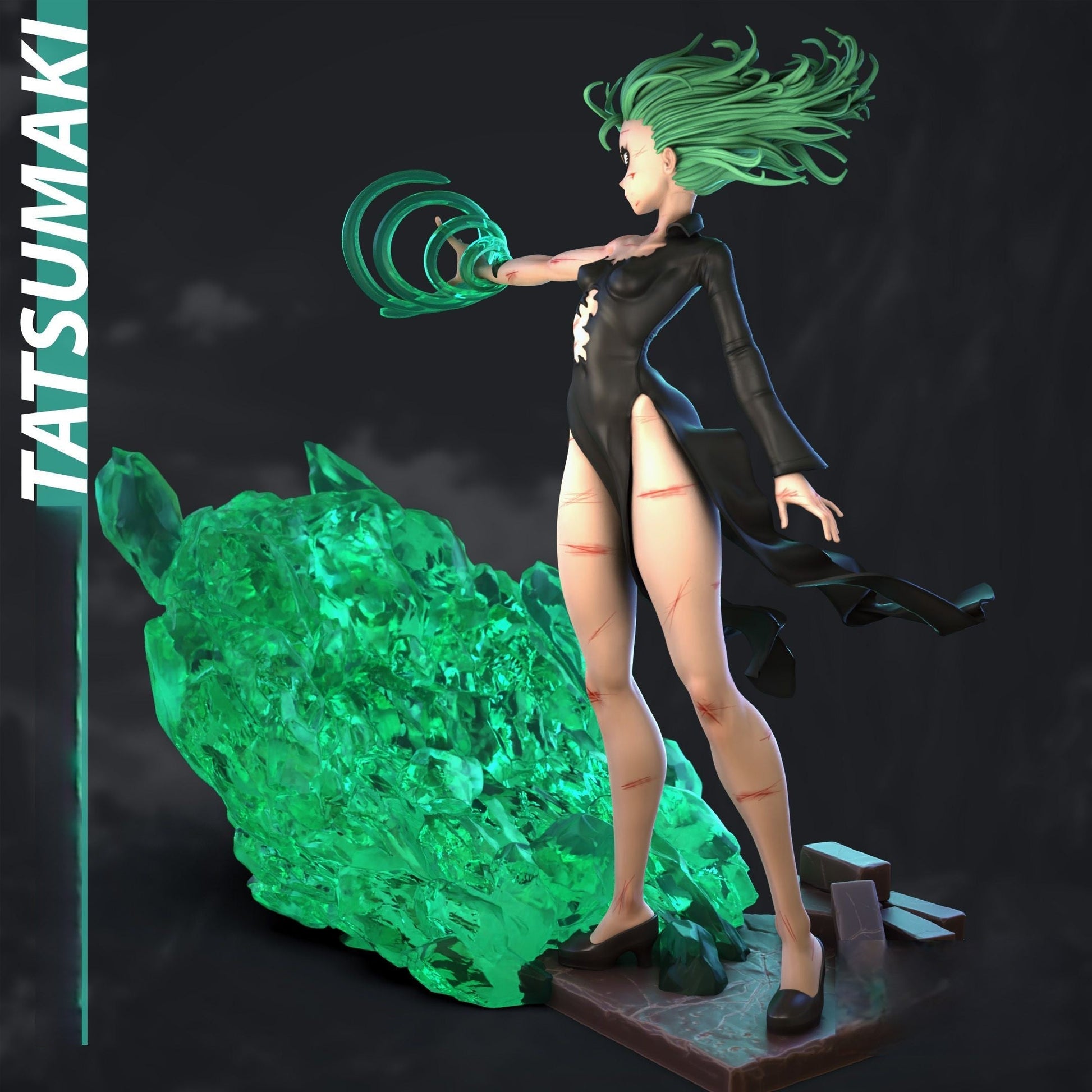 Tatsumaki Special Edition - One Punch Man - STL 3D Print Files - 3D Printed Garage Kit ガレージキット Resin Model Scale Figure フィギュア