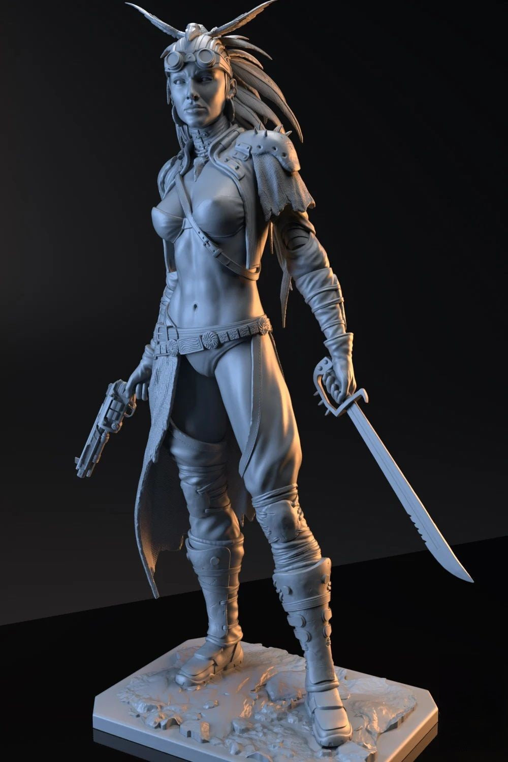 Sacheen Special Edition - The Wasteland Survivor - STL 3D Print Files - 3D Printed Garage Kit ガレージキット Resin Model Scale Figure フィギュア