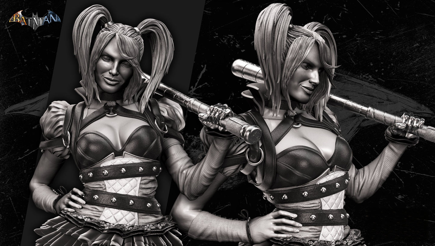 Harley Quinn Sculpture & Bust - STL 3D Print Files - 3D Printed Garage Kit ガレージキット Resin Model Scale Figure フィギュア