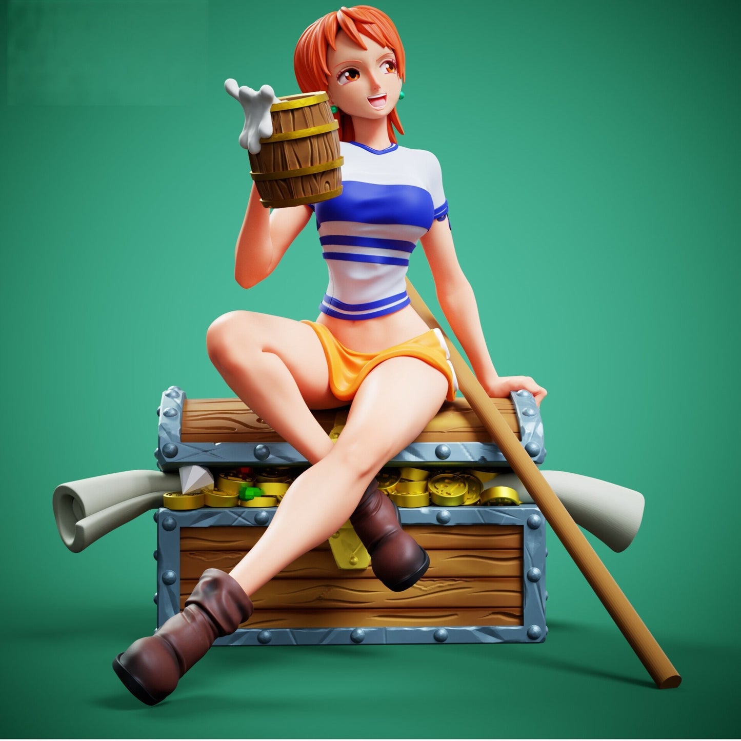 Nami - One Piece 1/8 Scale - 3D Printed Garage Kit ガレージキット Resin Model Scale Figure フィギュア