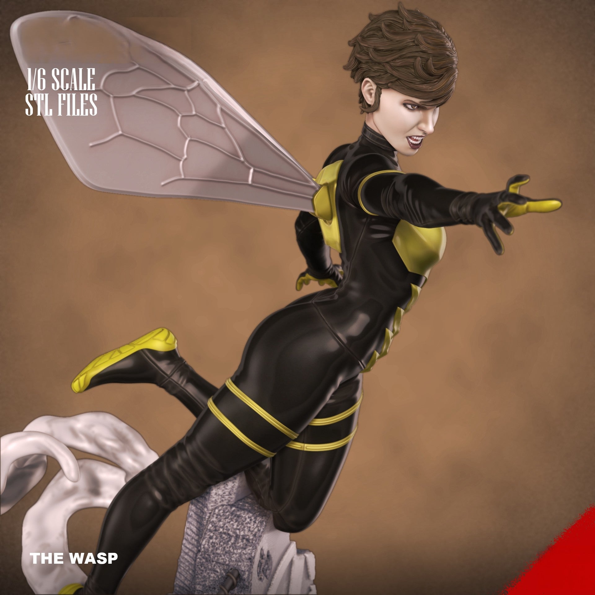 The Wasp - Marvel Comics 1/8 Scale - 3D Printed Garage Kit ガレージキット Resin Model Scale Figure フィギュア