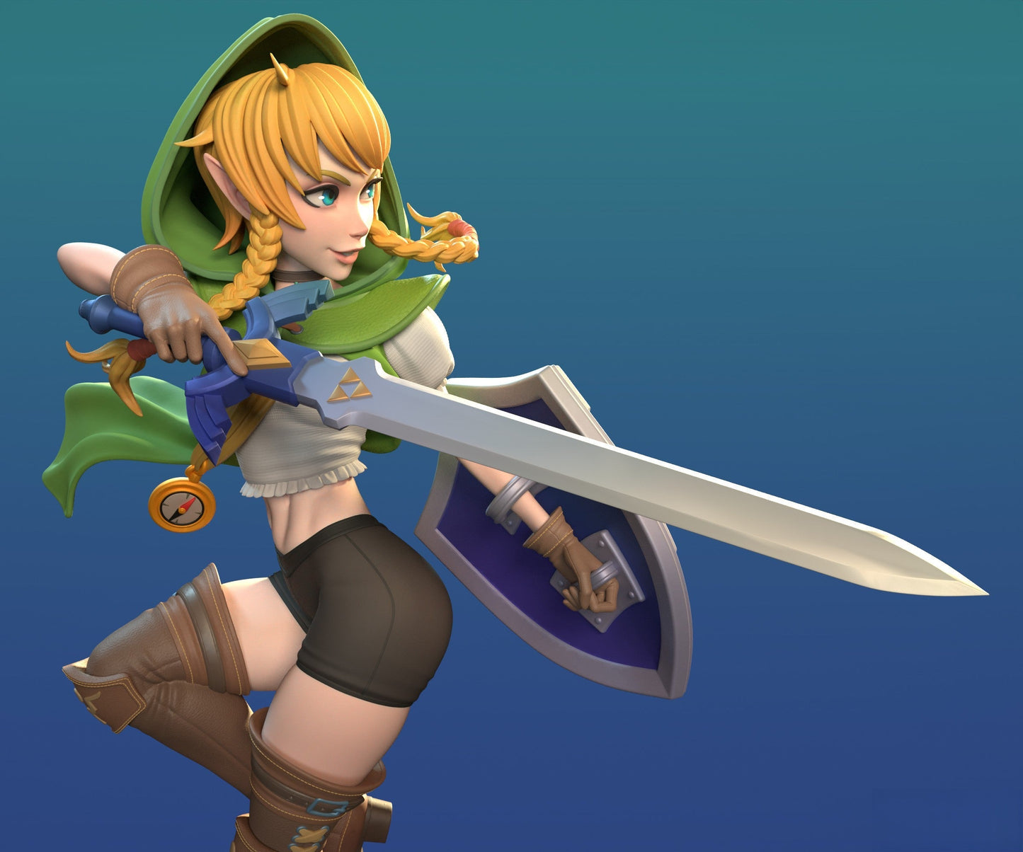 Linkle Special Edition - The Legend of Zelda - STL 3D Print Files - 3D Printed Garage Kit ガレージキット Resin Model Scale Figure フィギュア