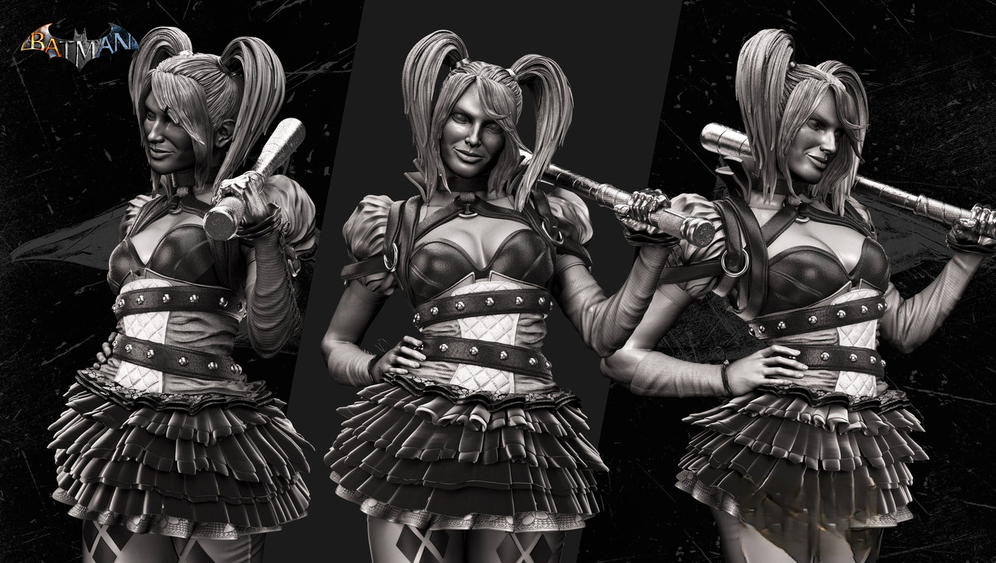 Harley Quinn Sculpture & Bust - STL 3D Print Files - 3D Printed Garage Kit ガレージキット Resin Model Scale Figure フィギュア