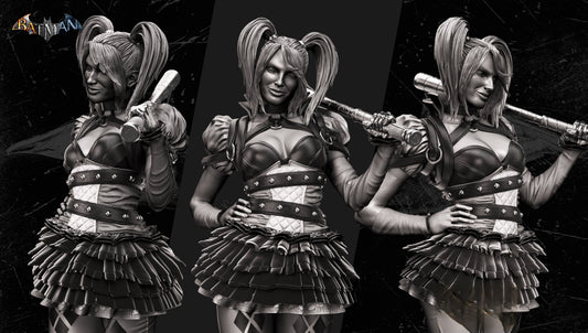 Harley Quinn Sculpture & Bust - STL 3D Print Files - 3D Printed Garage Kit ガレージキット Resin Model Scale Figure フィギュア