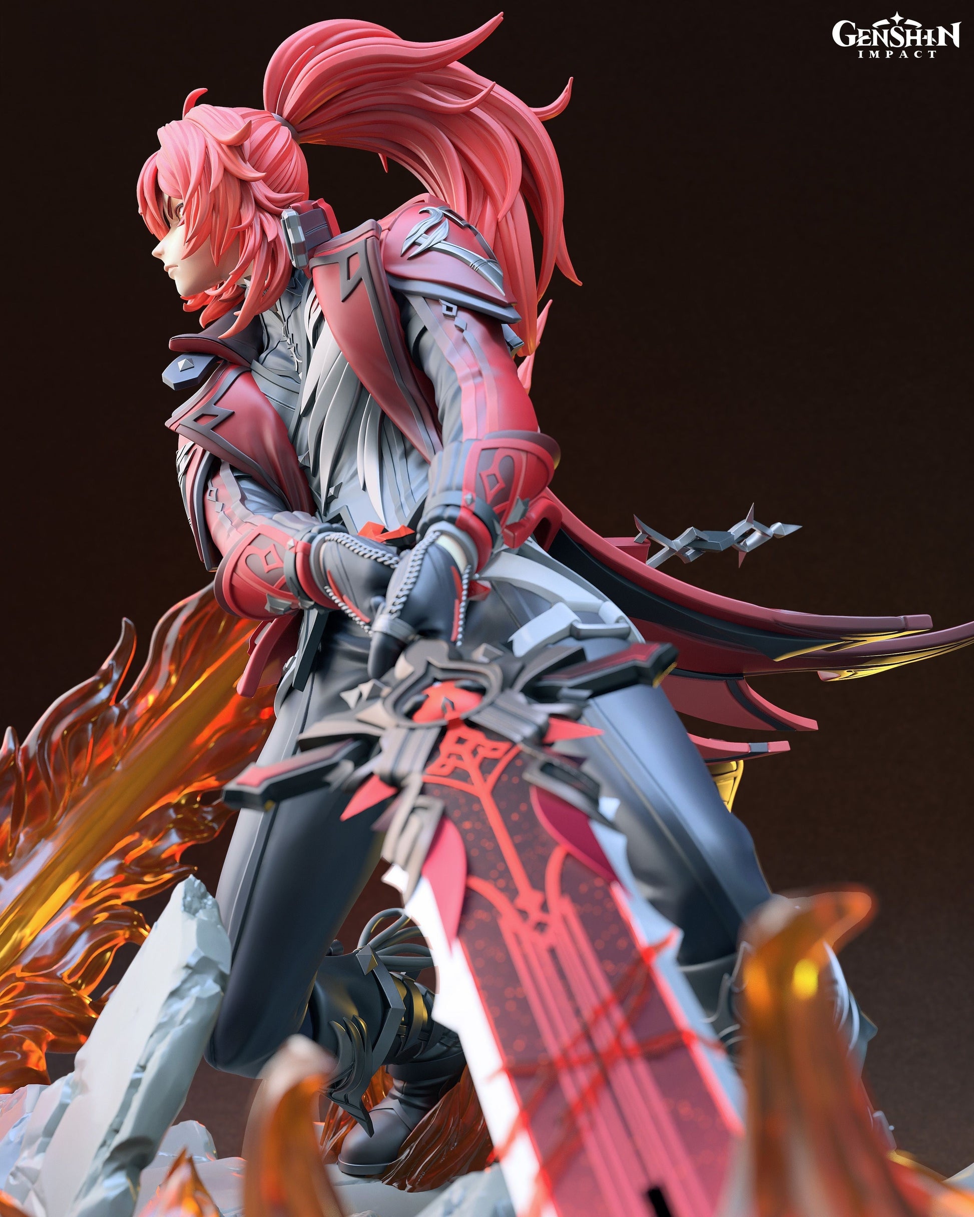 Diluc - Genshin Impact - STL 3D Print Files - 3D Printed Garage Kit ガレージキット Resin Model Scale Figure フィギュア