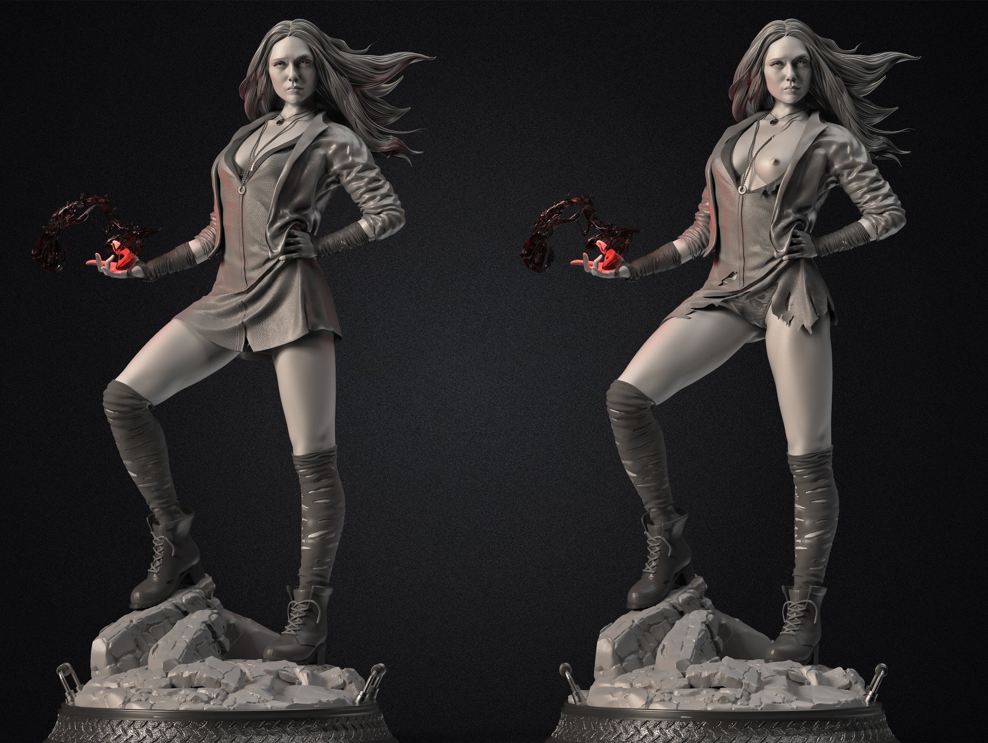 Scarlet Witch Special Edition - Wanda Maximoff - STL 3D Print Files - 3D Printed Garage Kit ガレージキット Resin Model Scale Figure フィギュア