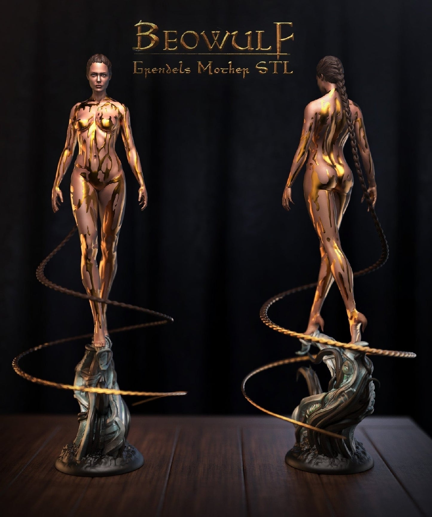 Angelina Jolie Special Edition - Beowulf - STL 3D Print Files - 3D Printed Garage Kit ガレージキット Resin Model Scale Figure フィギュア