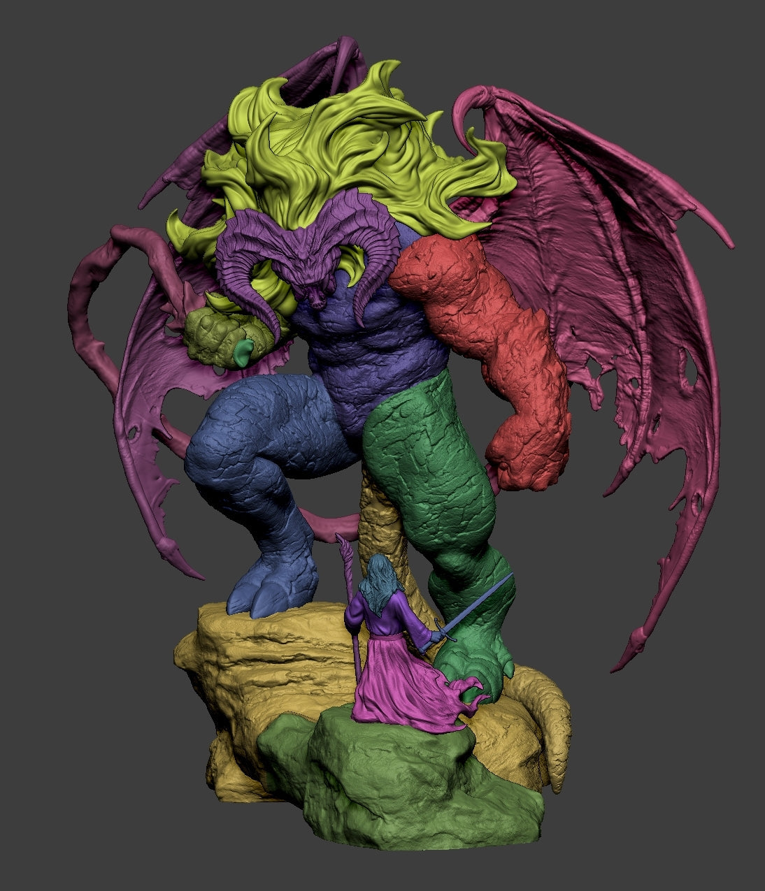 Gandalf vs Balrog - Lord of the Rings - Garage Kit Figure Resin Model 1/12スケール