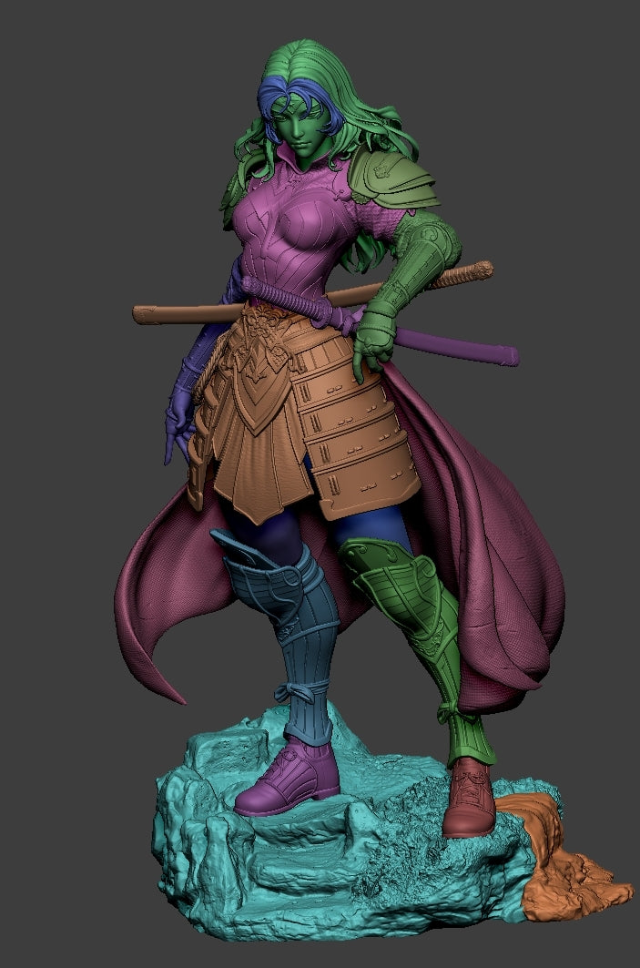 Samurai Wonder Woman 1/8 Scale - 3D Printed Garage Kit ガレージキット Resin Model Scale Figure フィギュア