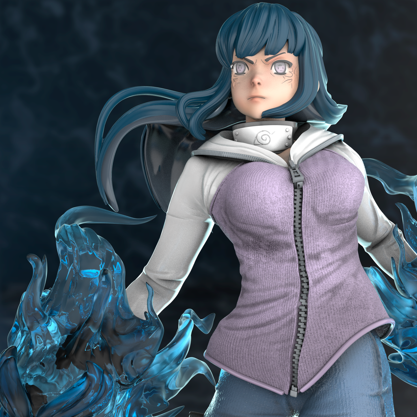 Hinata Hyuga Special Edition - Naruto - STL 3D Print Files - 3D Printed Garage Kit ガレージキット Resin Model Scale Figure フィギュア