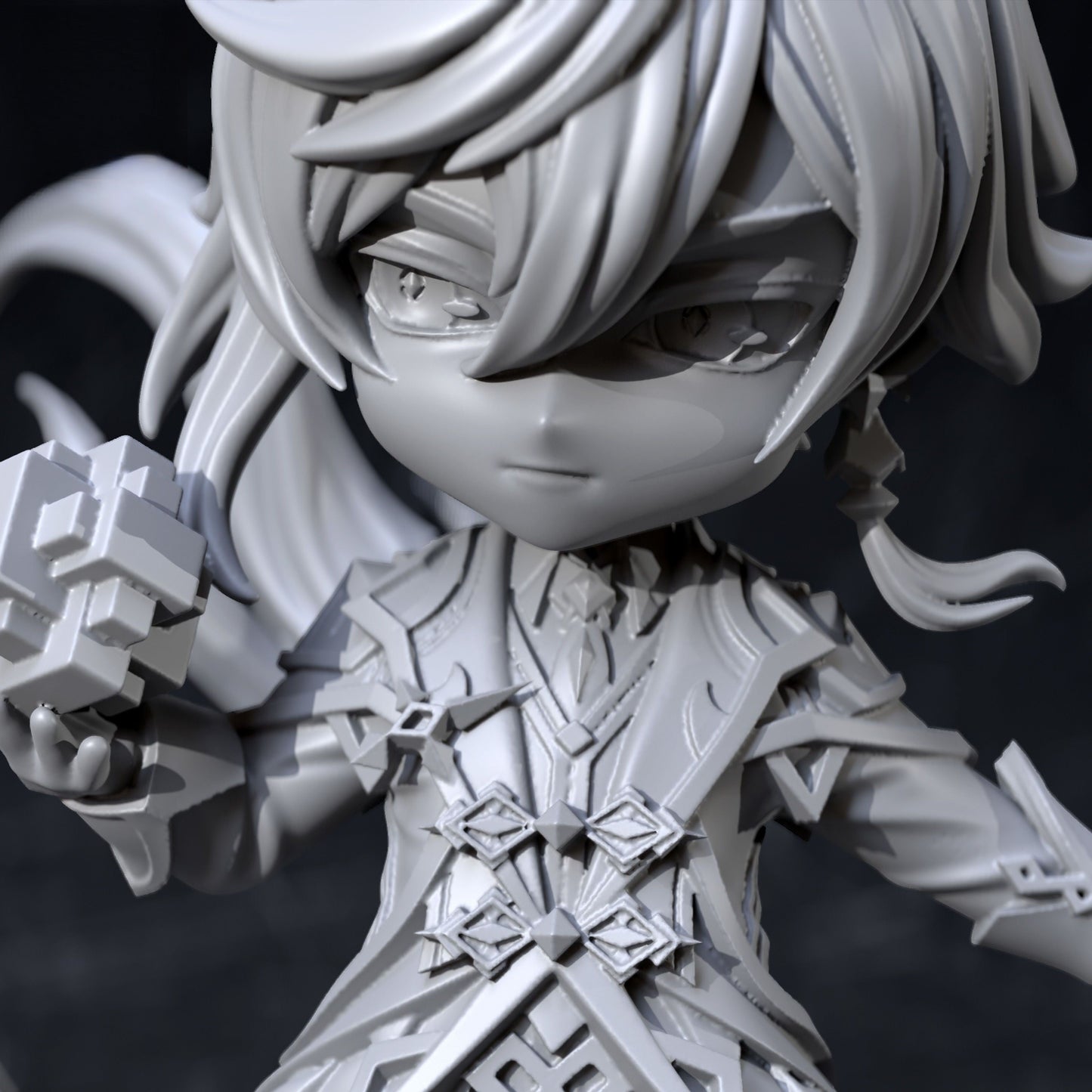 Chibi Zhongli - Genshin Impact - STL 3D Print Files - 3D Printed Garage Kit ガレージキット Resin Model Scale Figure フィギュア