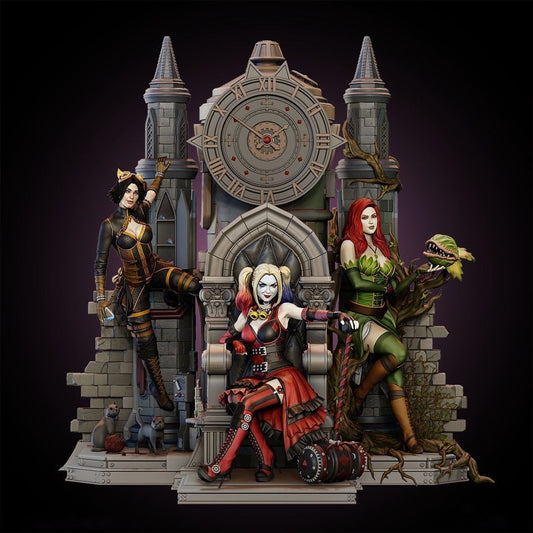 Gotham City Sirens - DC Comics - STL 3D Print Files - 3D Printed Garage Kit ガレージキット Resin Model Scale Figure フィギュア