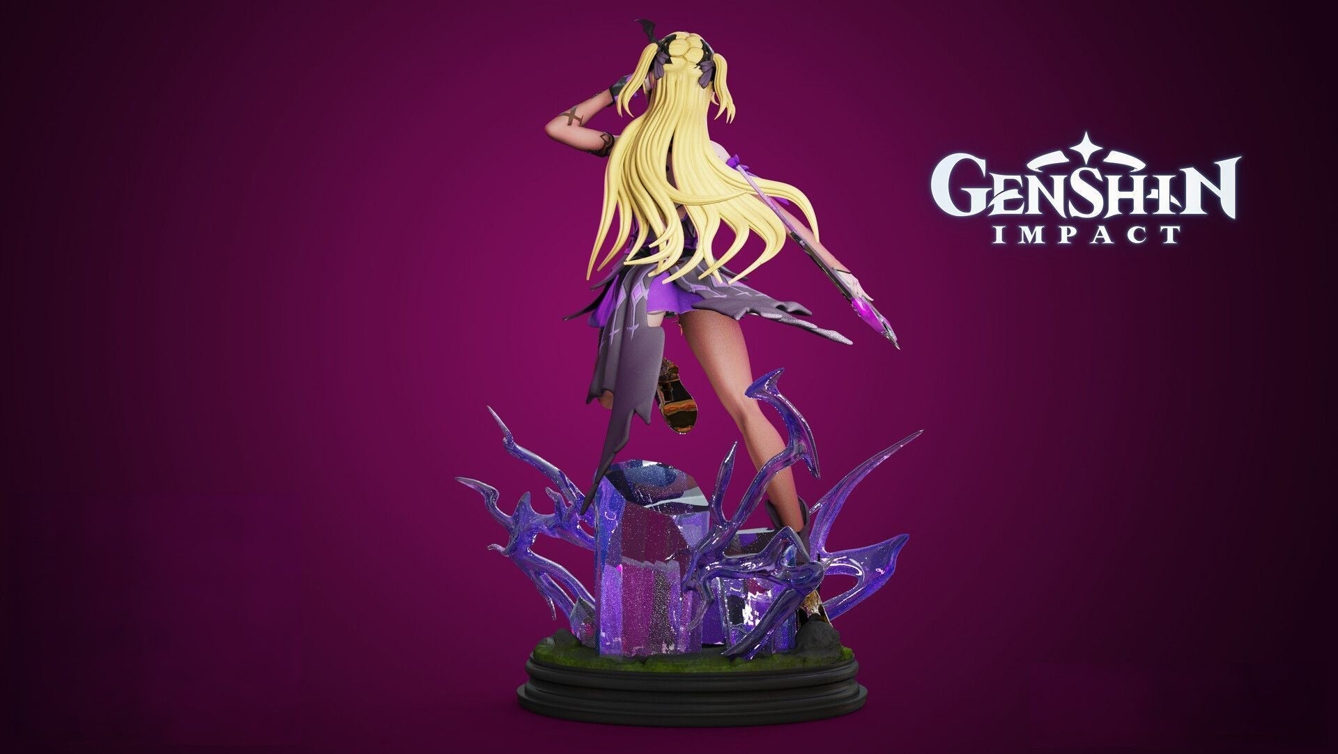 Fischl - Genshin Impact - STL 3D Print Files - 3D Printed Garage Kit ガレージキット Resin Model Scale Figure フィギュア