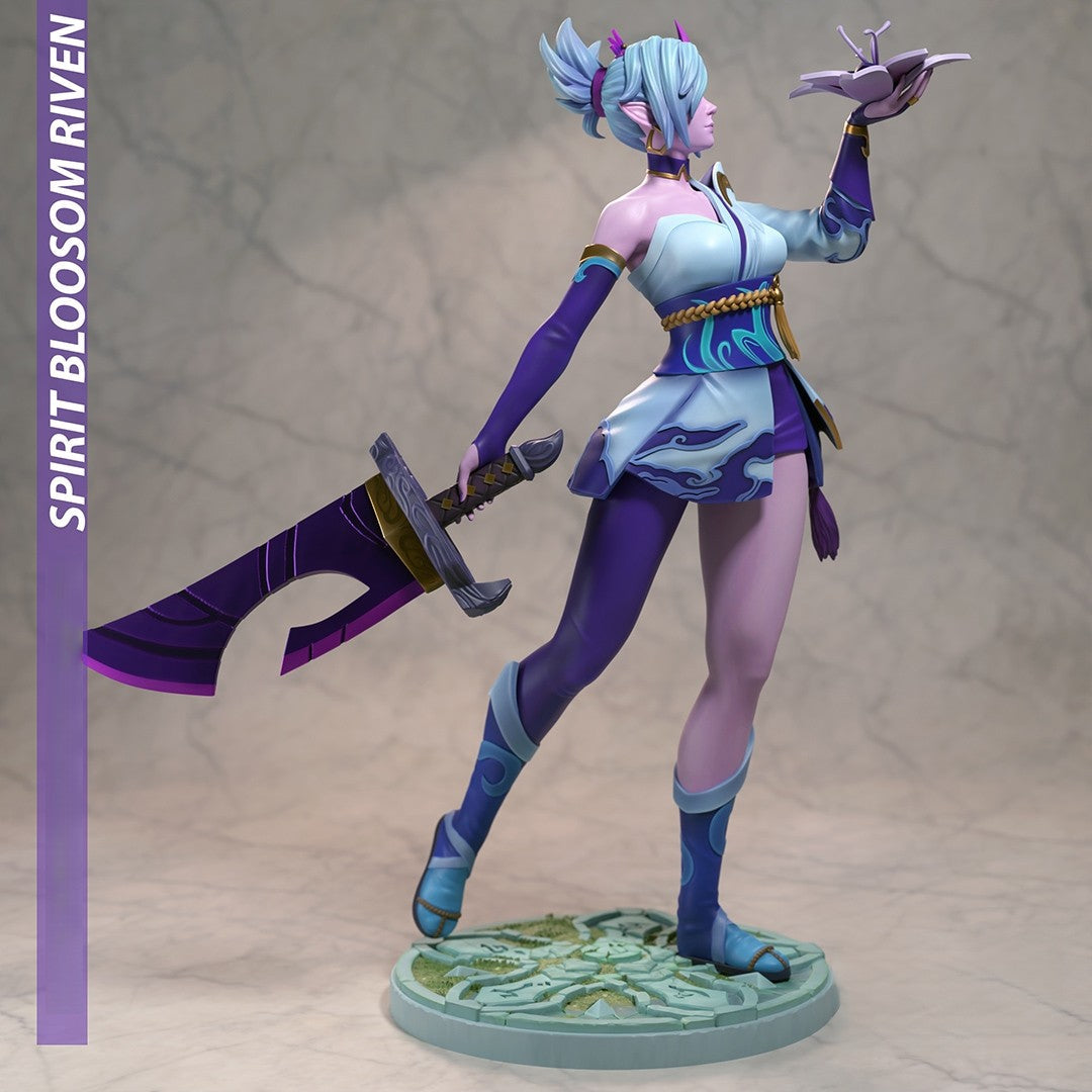 Spirit Blossom Riven Special Edition - League of Legend - STL 3D Print Files - 3D Printed Garage Kit ガレージキット Resin Model Scale Figure フィギュア