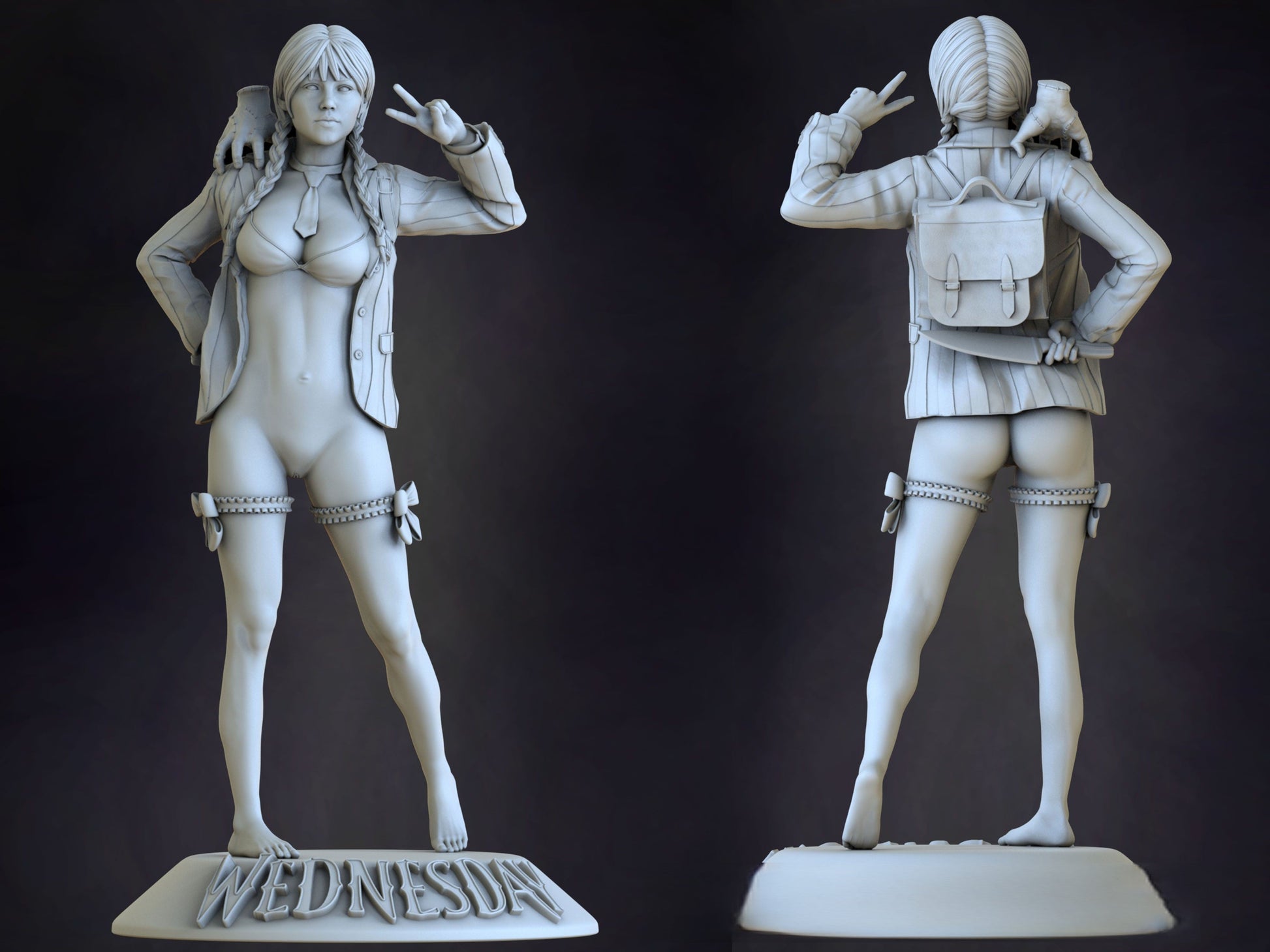 Wednesday Addams Special Edition - STL 3D Print Files - 3D Printed Garage Kit ガレージキット Resin Model Scale Figure フィギュア