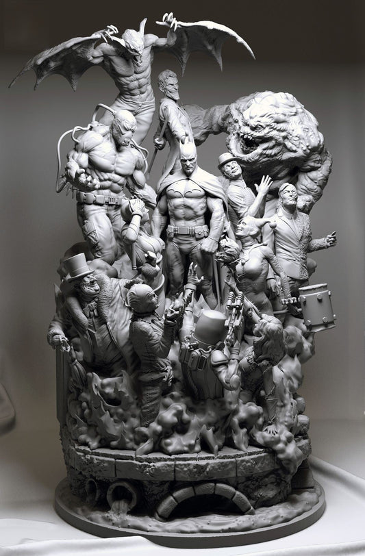 Batman DC Comic Diorama - STL 3D Print Files - 3D Printed Garage Kit ガレージキット Resin Model Scale Figure フィギュア