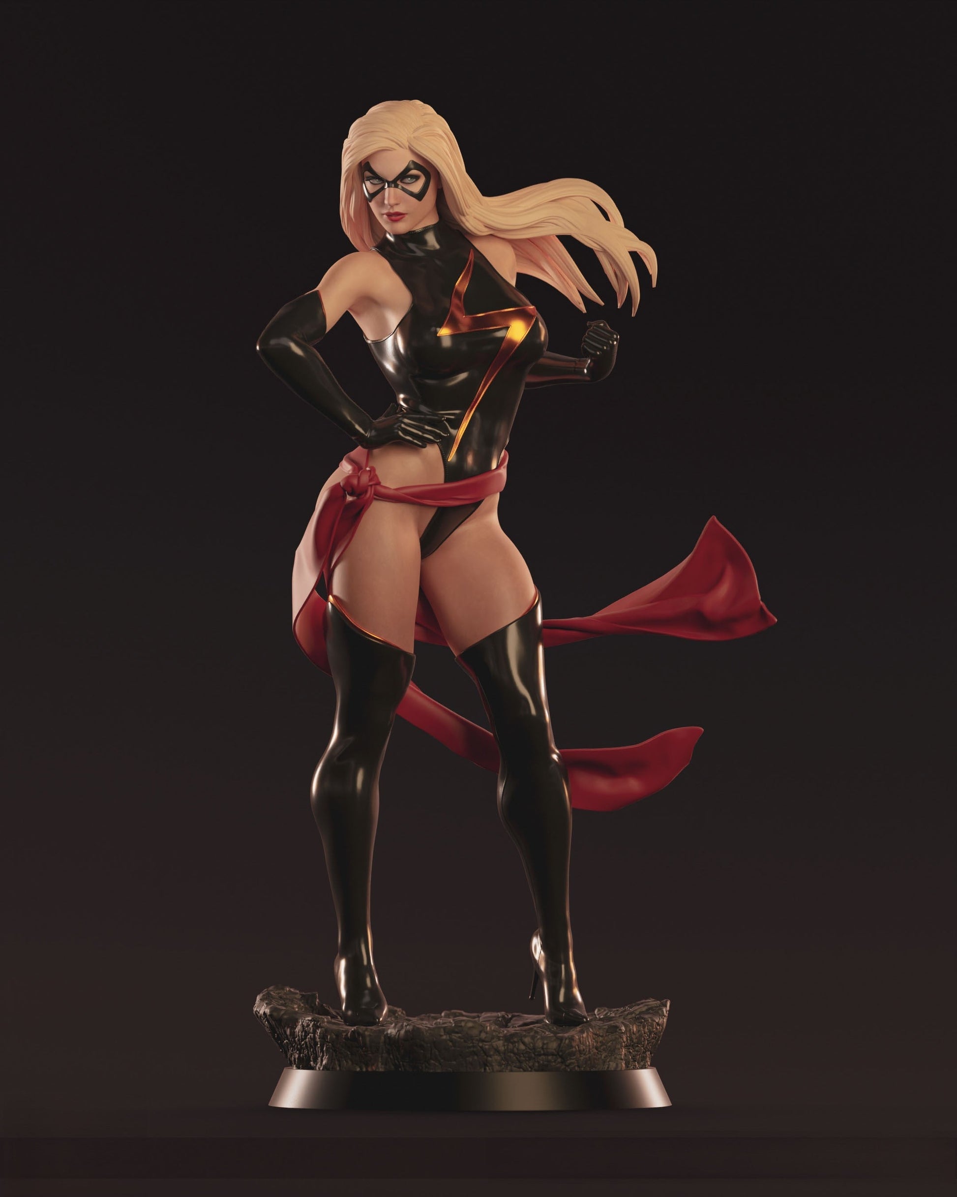 Ms. Marvel Special Edition - Carol Denvers - STL 3D Print Files - 3D Printed Garage Kit ガレージキット Resin Model Scale Figure フィギュア