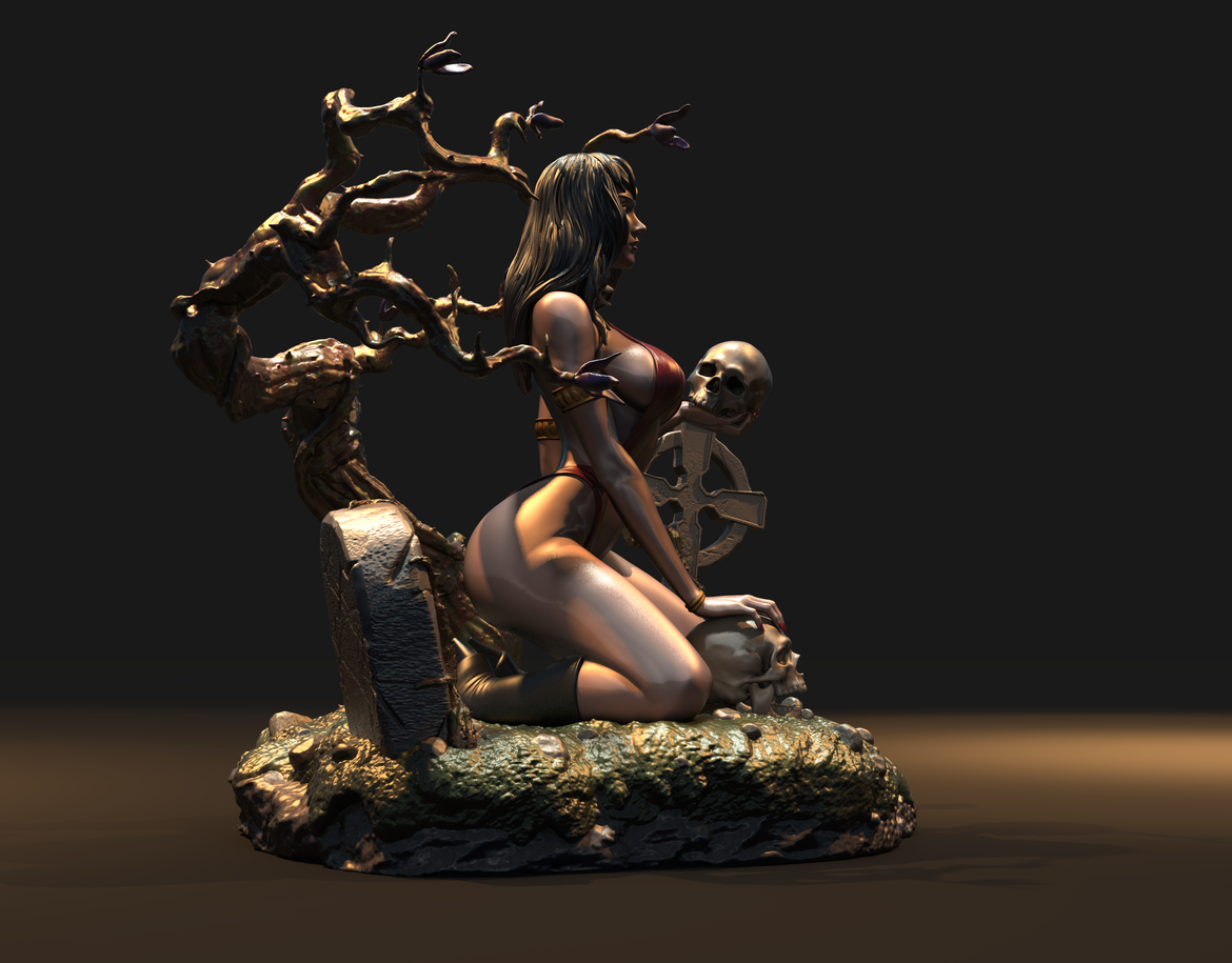 1322 Vampirella Special Edition - STL 3D Print Files - 3D Printed Garage Kit ガレージキット Resin Model Scale Figure フィギュア