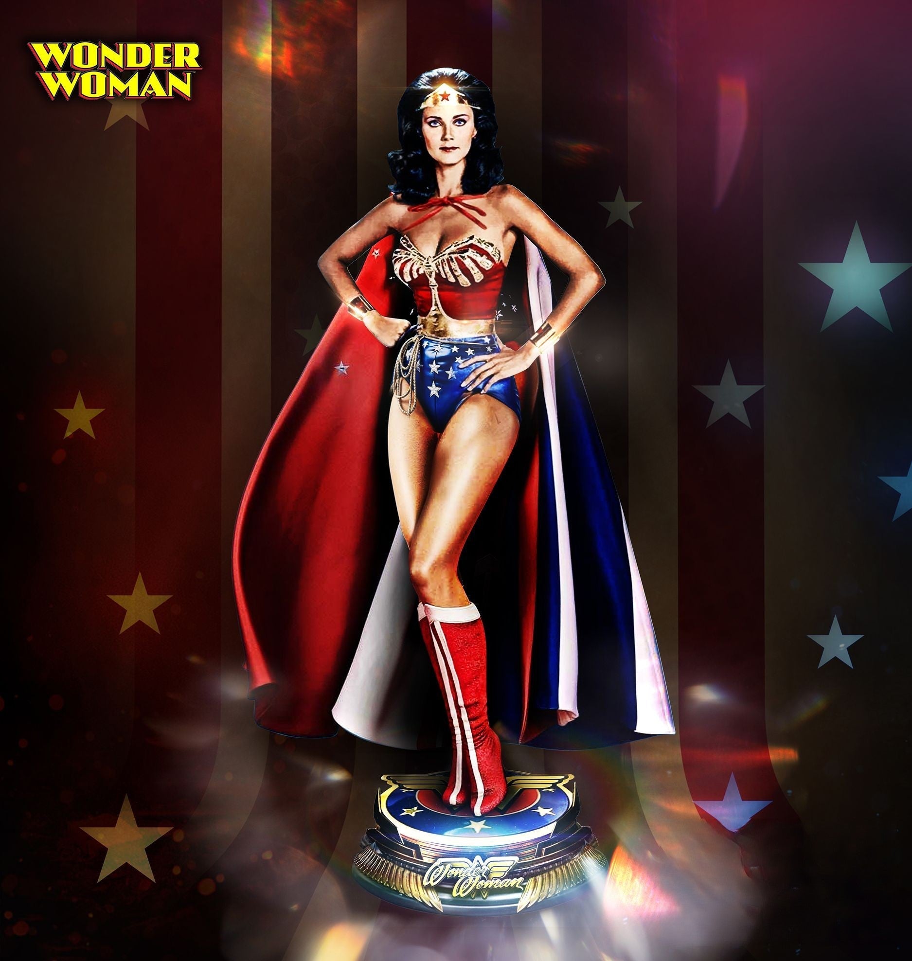 Wonder Woman - Lynda Carter - STL 3D Print Files - 3D Printed Garage Kit ガレージキット Resin Model Scale Figure フィギュア
