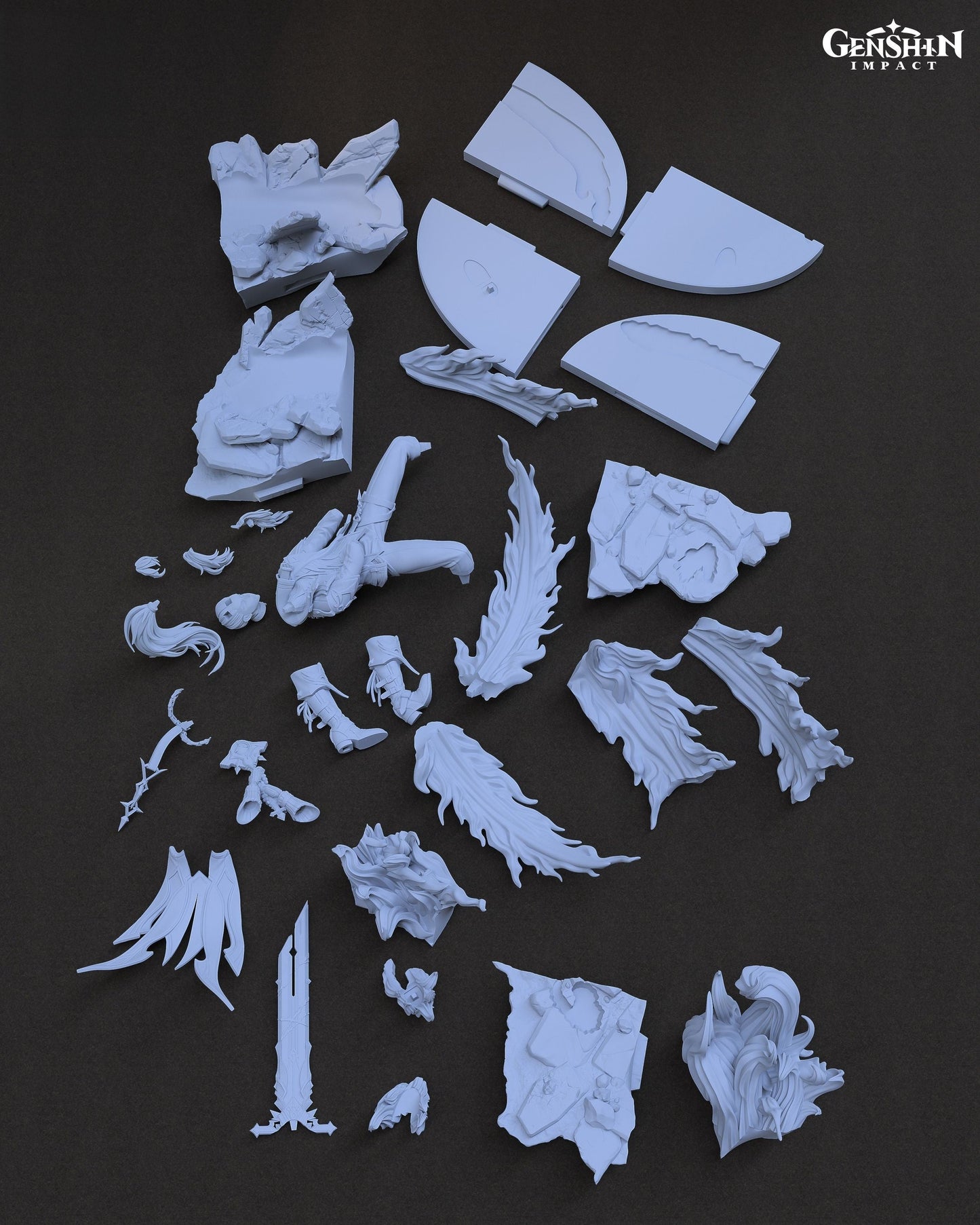 Diluc - Genshin Impact - STL 3D Print Files - 3D Printed Garage Kit ガレージキット Resin Model Scale Figure フィギュア