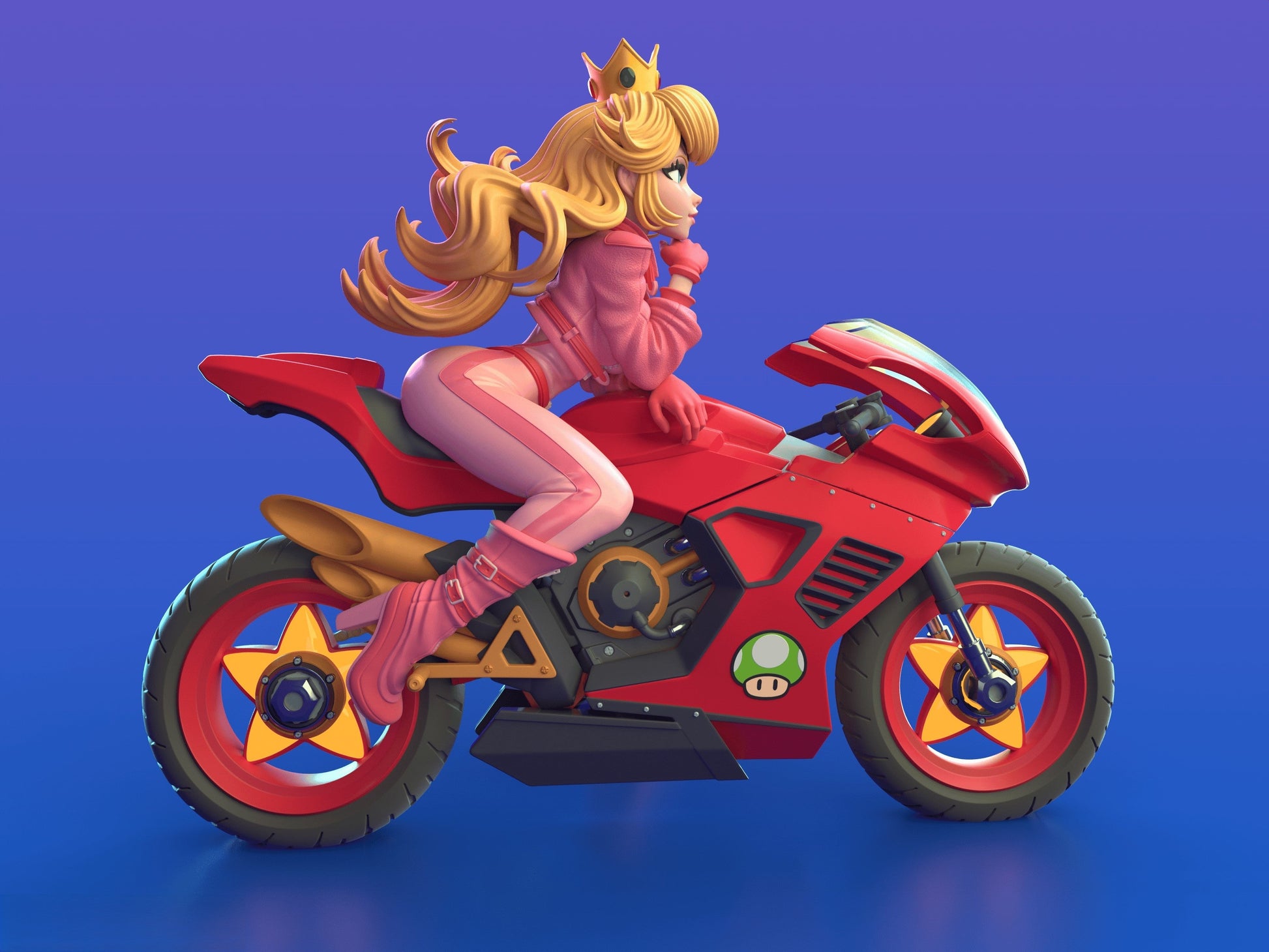 Peach Special Edition - Super Mario Bros - STL 3D Print Files - 3D Printed Garage Kit ガレージキット Resin Model Scale Figure フィギュア