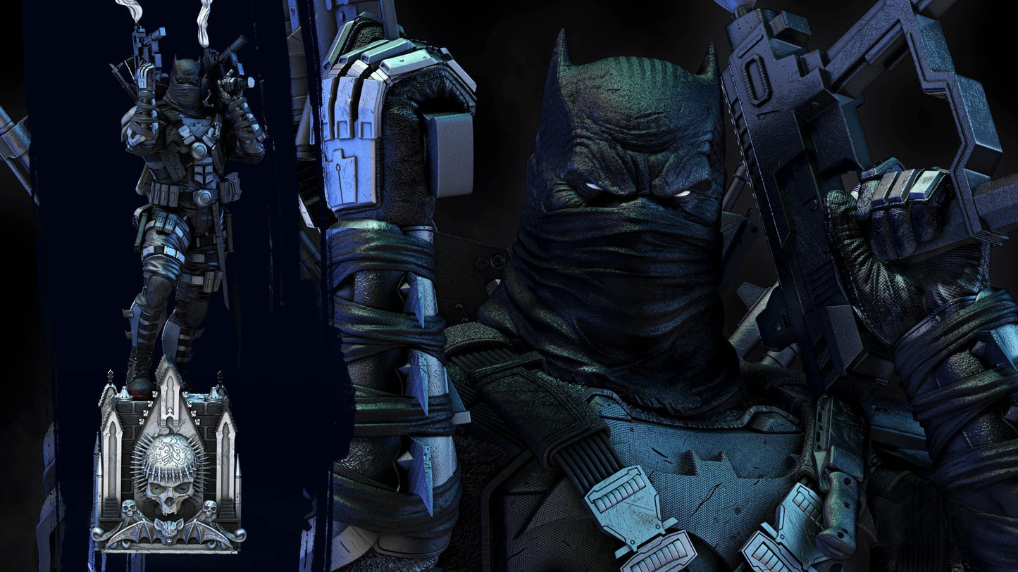 Grim Knight - Batman - STL 3D Print Files - 3D Printed Garage Kit ガレージキット Resin Model Scale Figure フィギュア