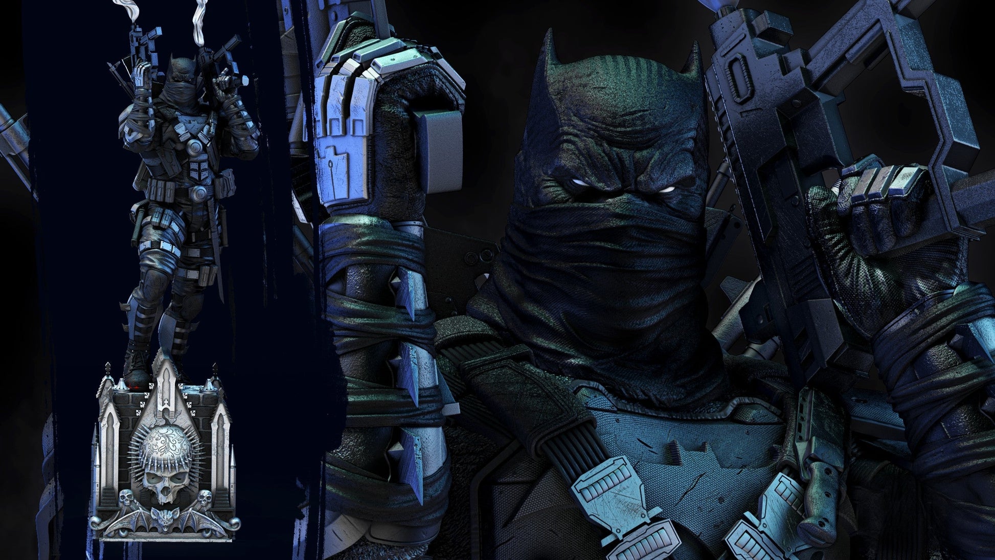 Grim Knight - Batman - STL 3D Print Files - 3D Printed Garage Kit ガレージキット Resin Model Scale Figure フィギュア