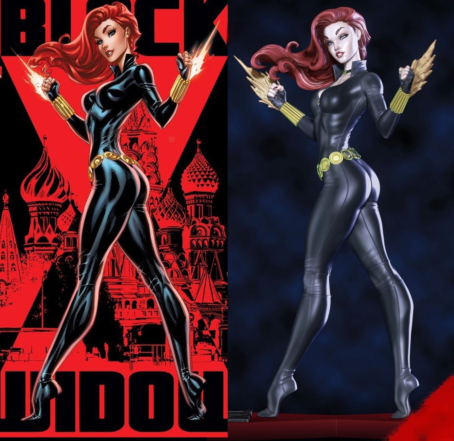 Black Widow Comic Special Edition - STL 3D Print Files - 3D Printed Garage Kit ガレージキット Resin Model Scale Figure フィギュア