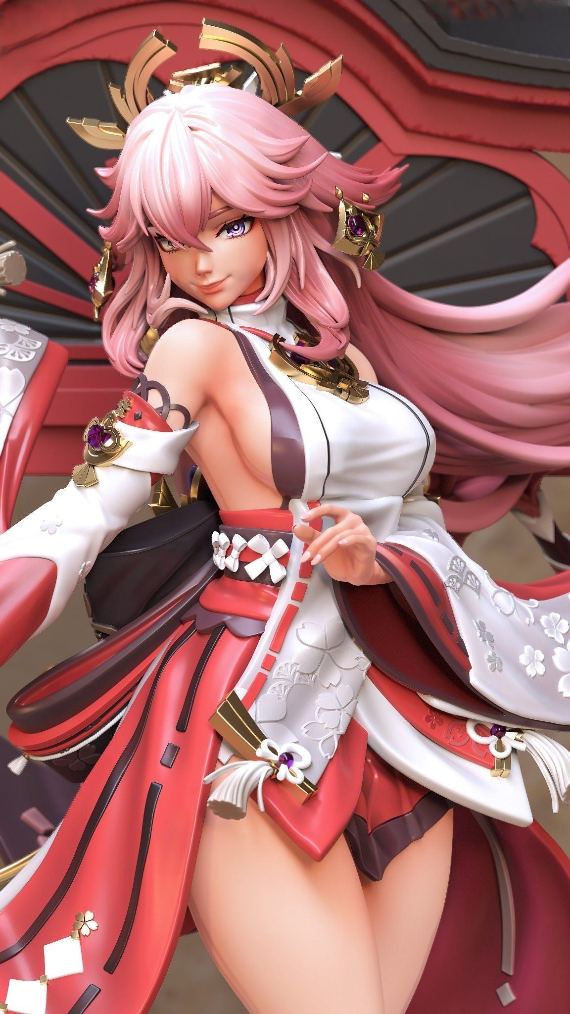 Yae Miko - Genshin Impact - STL 3D Print Files - 3D Printed Garage Kit ガレージキット Resin Model Scale Figure フィギュア