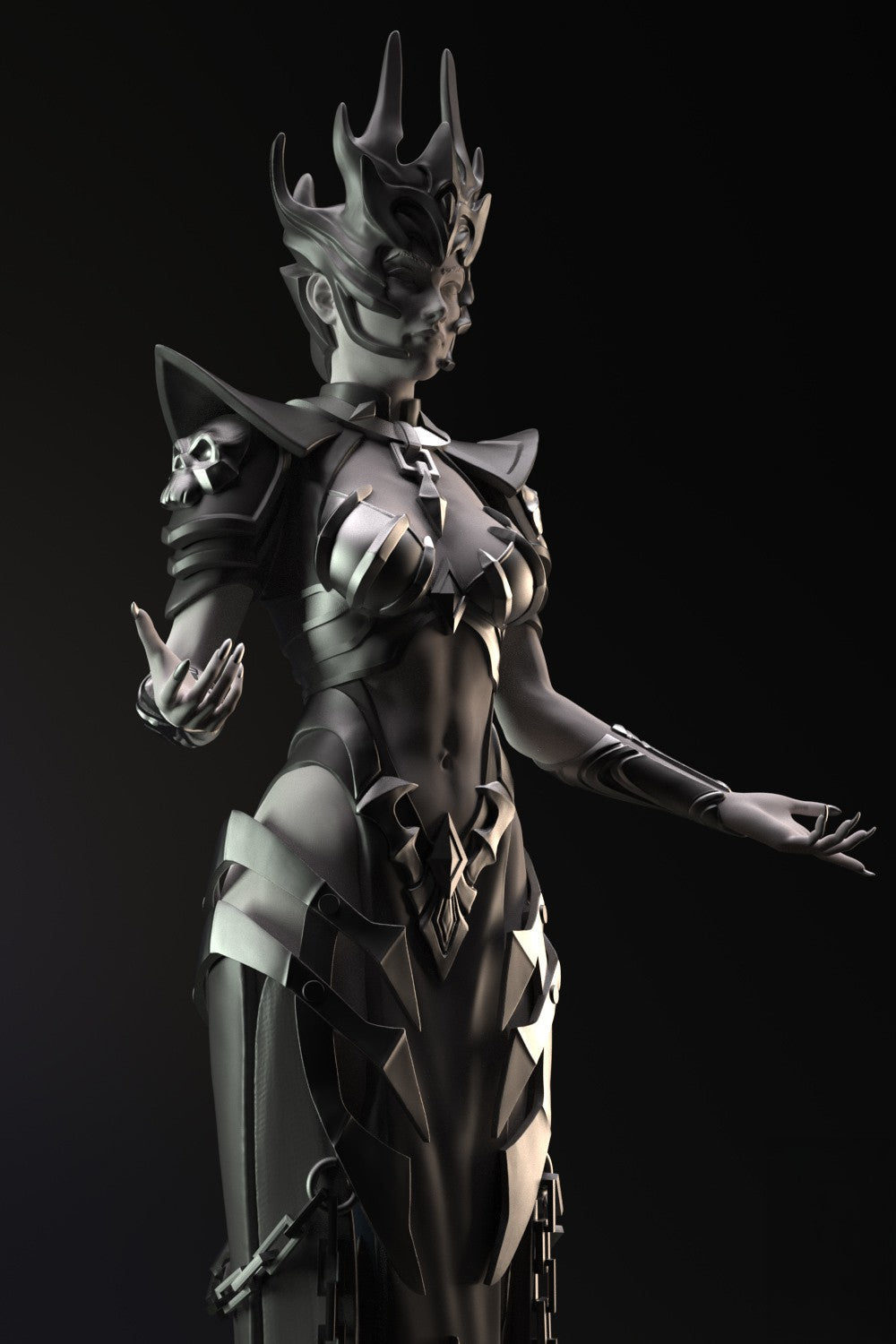 Neycrom Special Edition - The Priestess of Death - STL 3D Print Files - 3D Printed Garage Kit ガレージキット Resin Model Scale Figure フィギュア