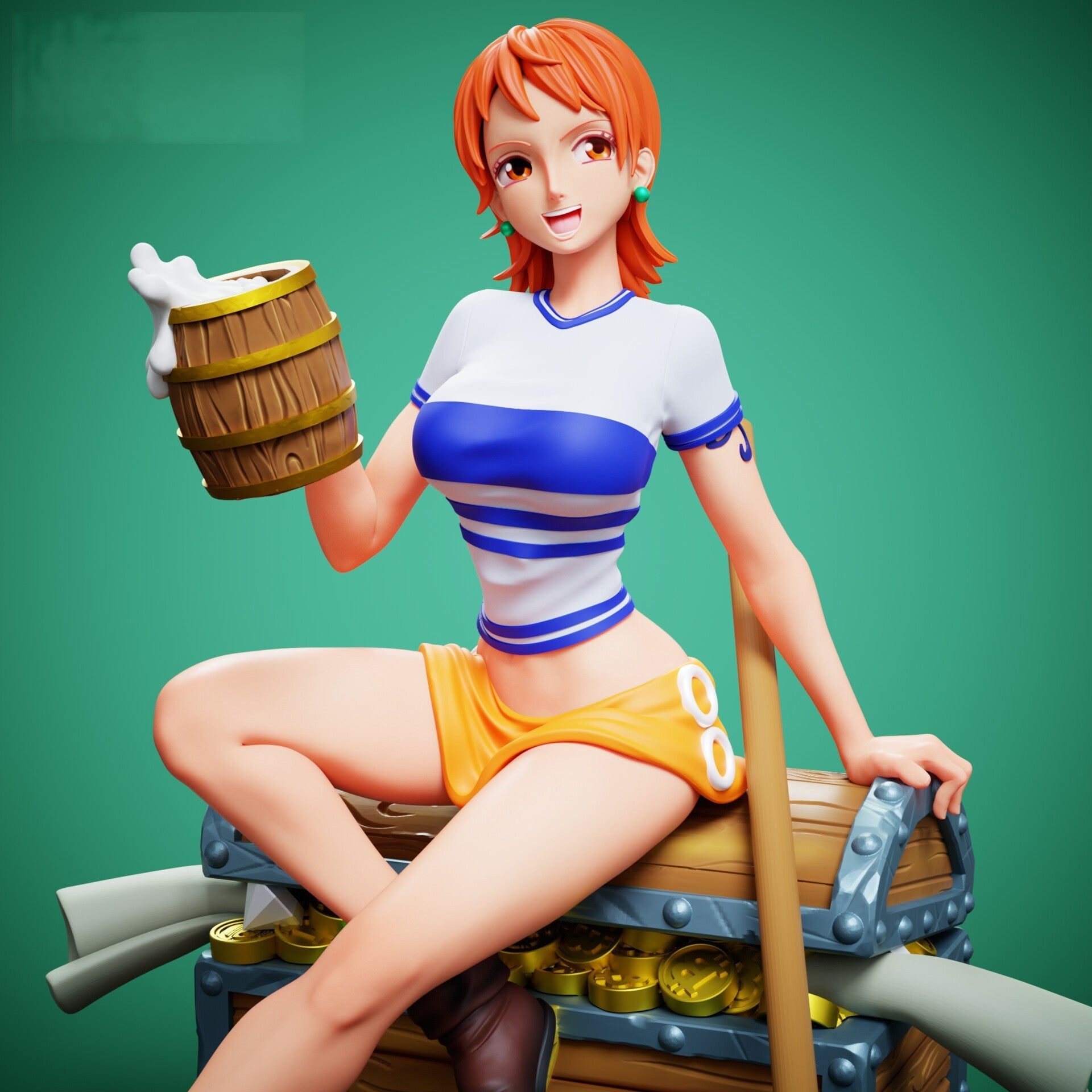 Nami - One Piece 1/8 Scale - 3D Printed Garage Kit ガレージキット Resin Model Scale Figure フィギュア