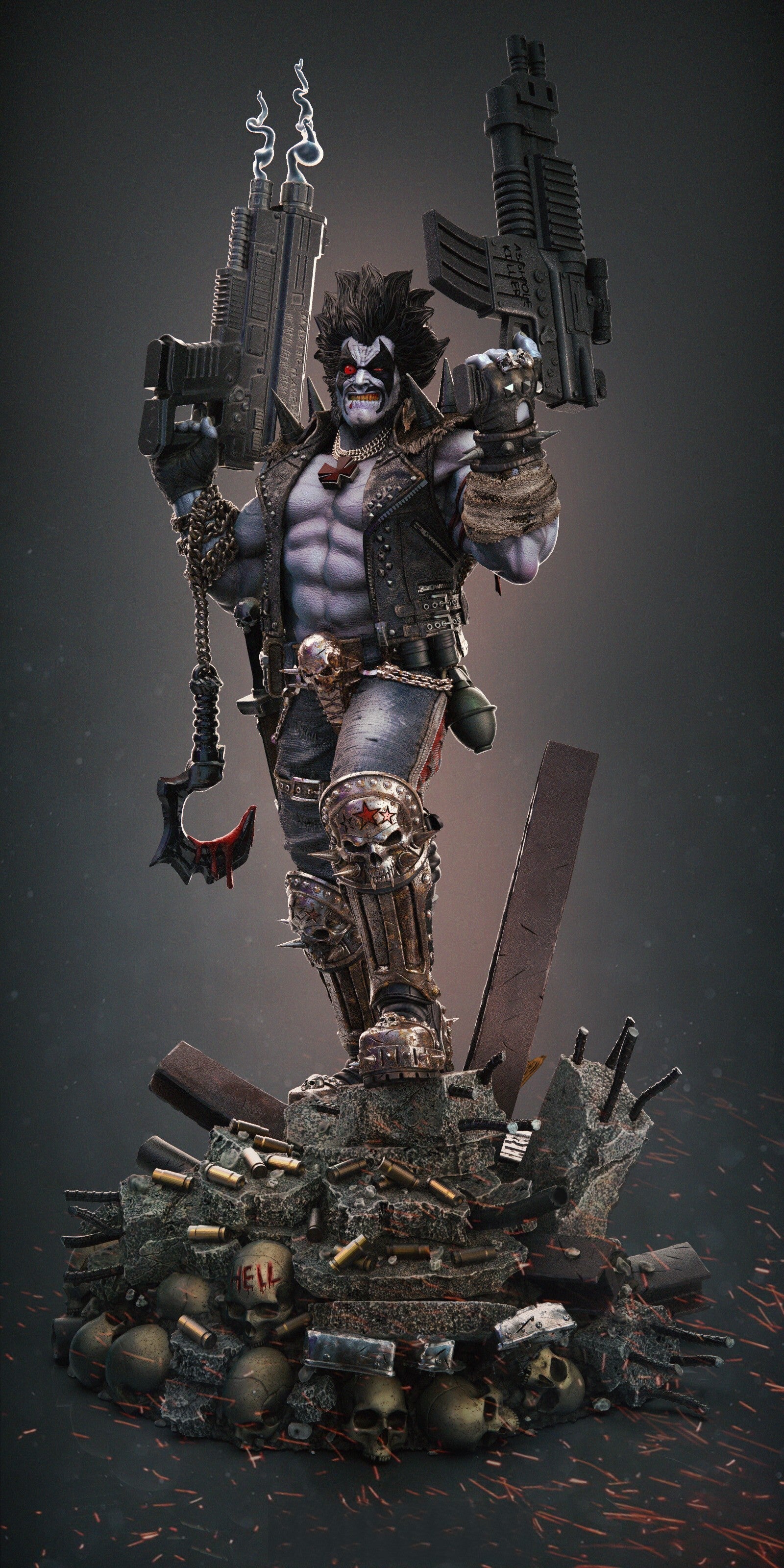 Lobo - DC Comics - STL 3D Print Files - 3D Printed Garage Kit ガレージキット Resin Model Scale Figure フィギュア