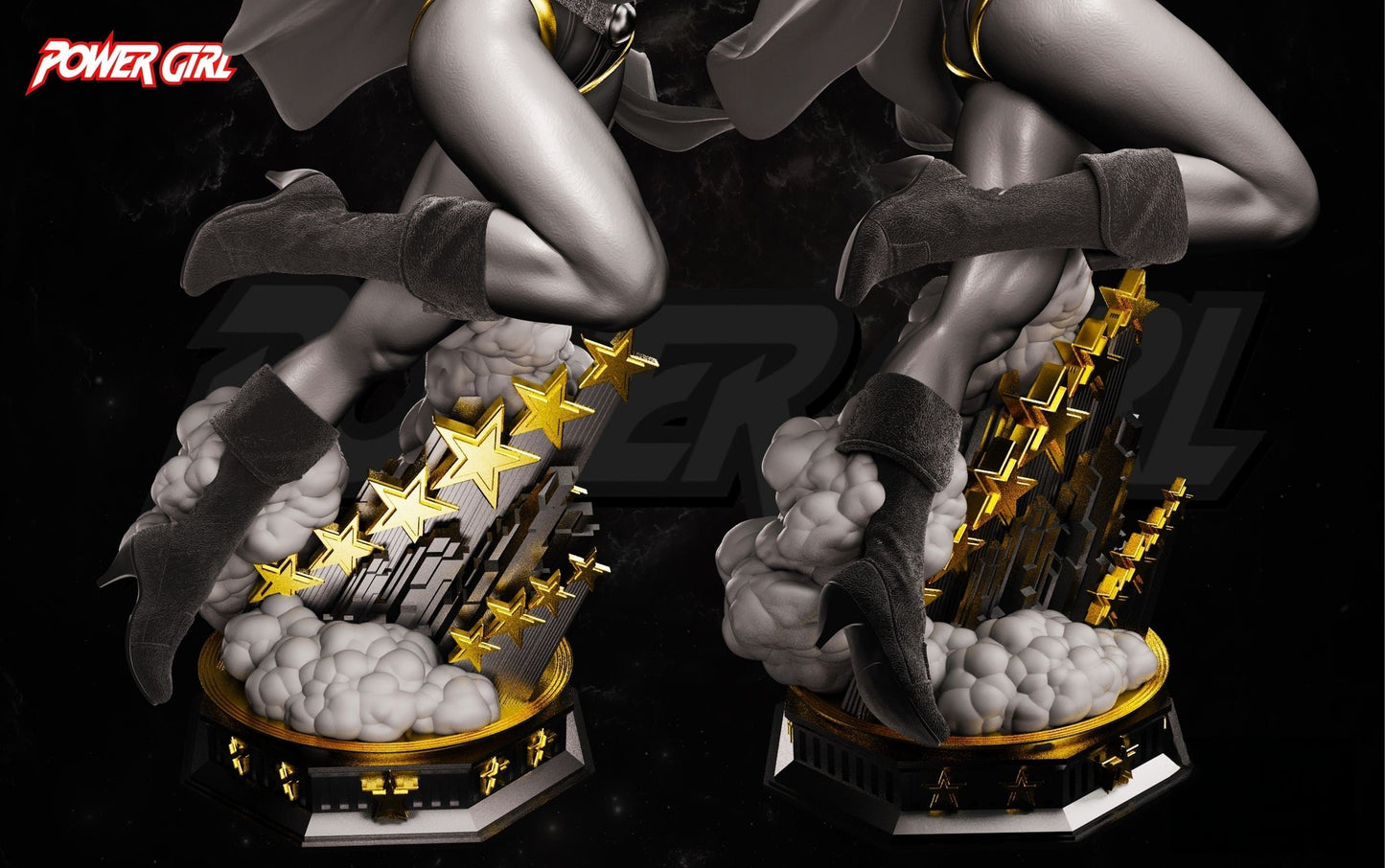 Power Girl - STL 3D Print Files - 3D Printed Garage Kit ガレージキット Resin Model Scale Figure フィギュア