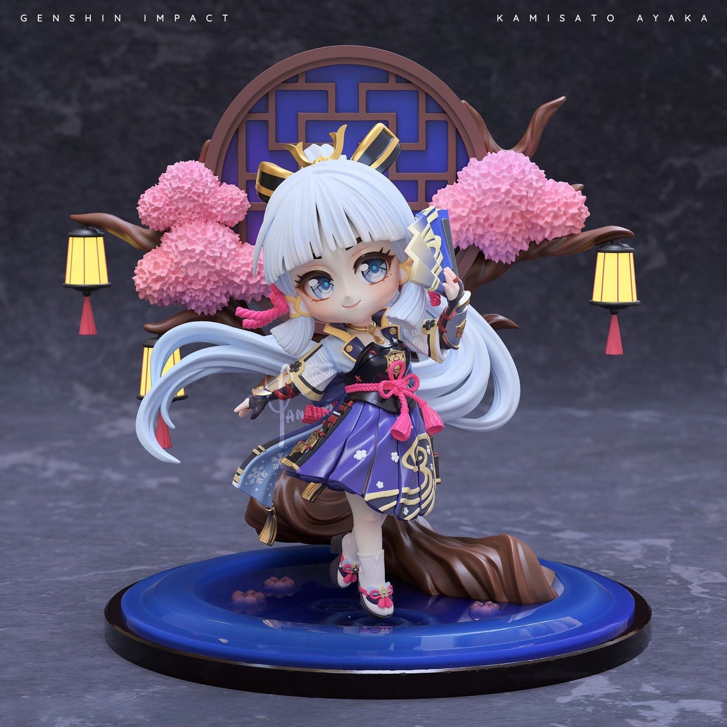 Chibi Kamisato Ayaka - Genshin Impact - STL 3D Print Files - 3D Printed Garage Kit ガレージキット Resin Model Scale Figure フィギュア