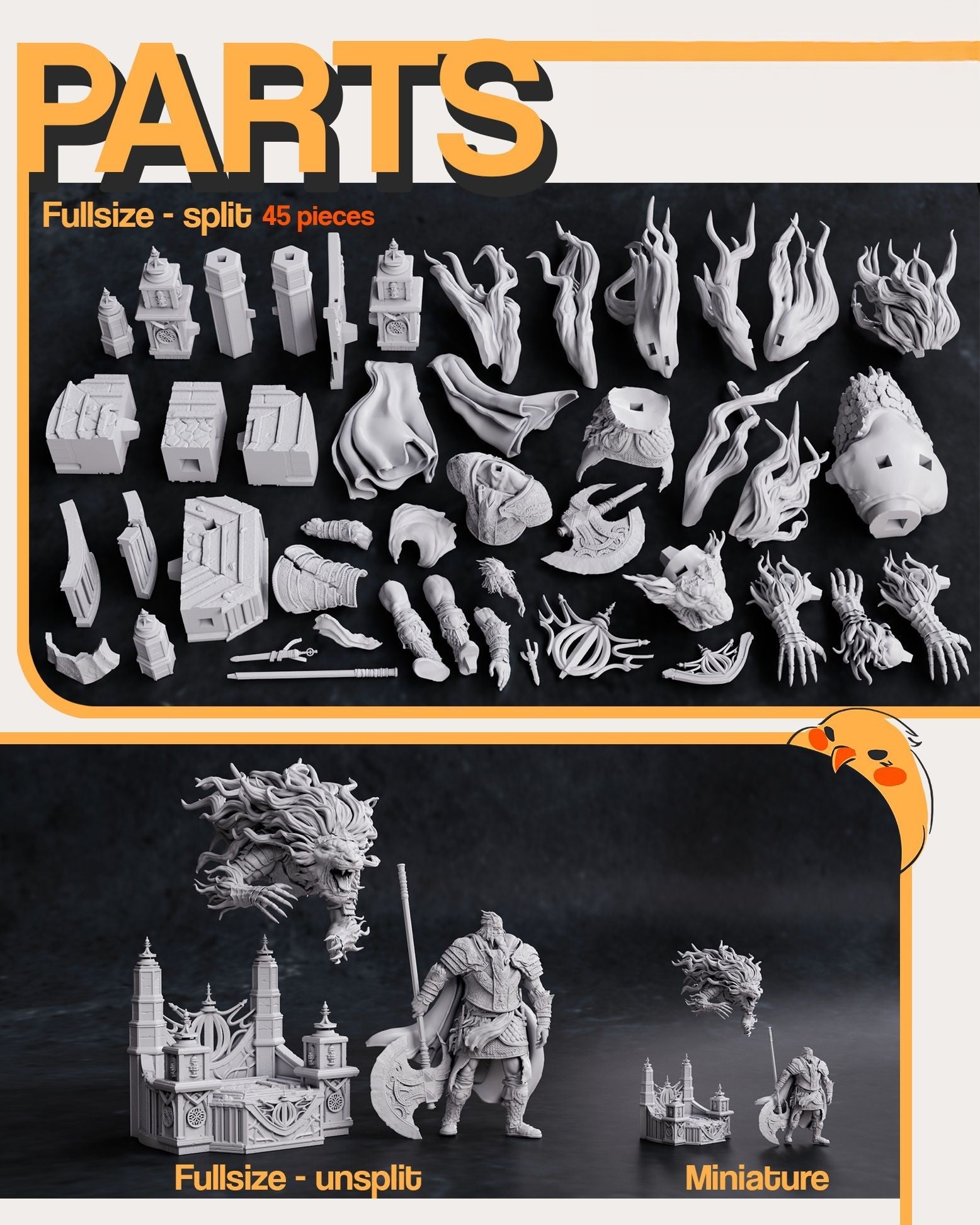 Godfrey - Elden Ring - STL 3D Print Files - 3D Printed Garage Kit ガレージキット Resin Model Scale Figure フィギュア