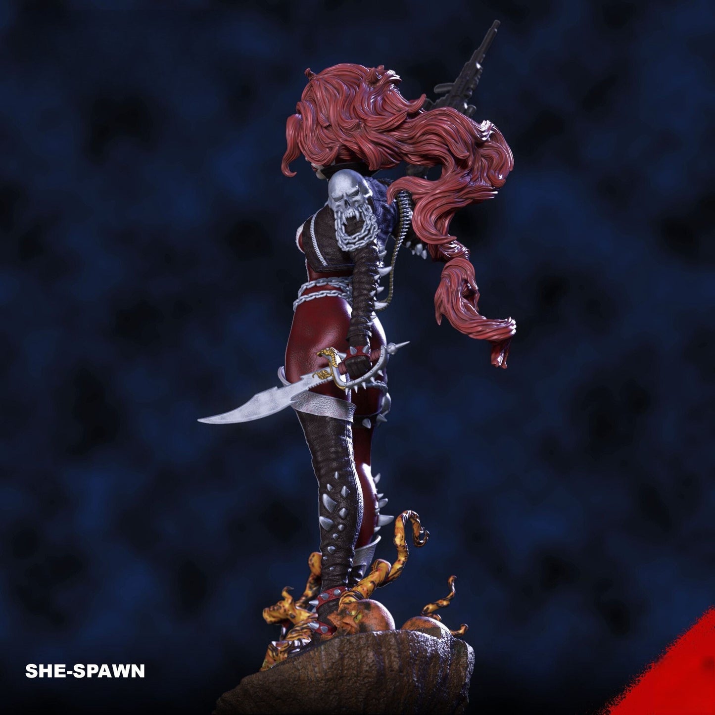 She-Spawn - Jessica Priest - STL 3D Print Files - 3D Printed Garage Kit ガレージキット Resin Model Scale Figure フィギュア