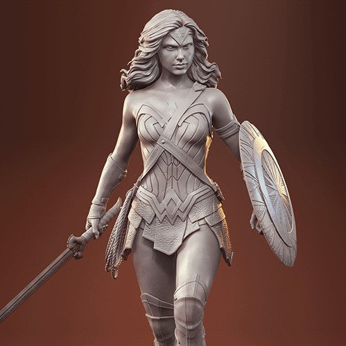 1402 Wonder Woman Gal Gadot - STL 3D Print Files - 3D Printed Garage Kit ガレージキット Resin Model Scale Figure フィギュア