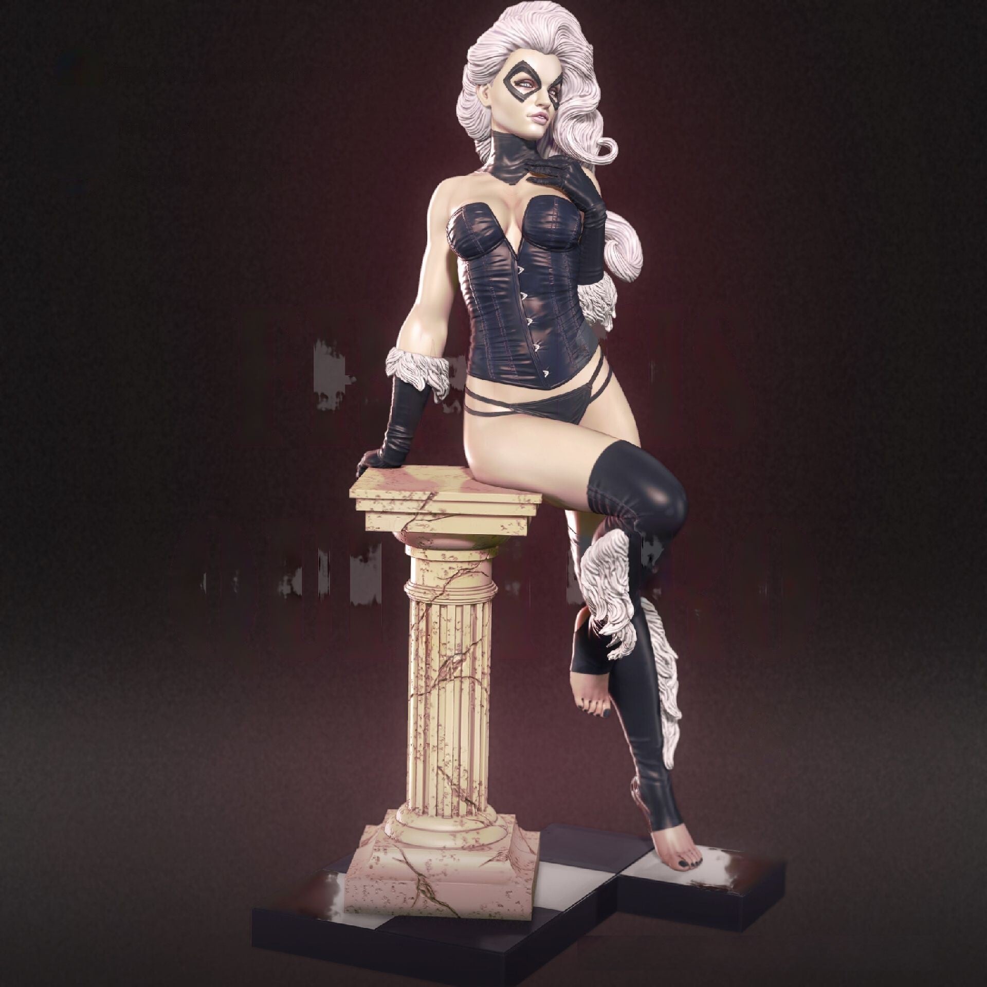 Black Cat Special Edition - Spider Man - STL 3D Print Files - 3D Printed Garage Kit ガレージキット Resin Model Scale Figure フィギュア