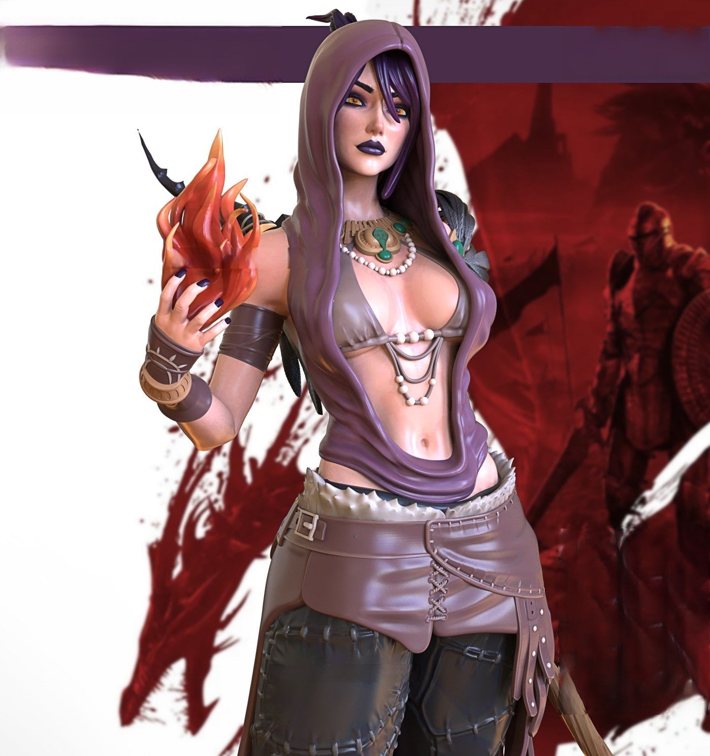 Morrigan Special Edition - Dragon Age - STL 3D Print Files - 3D Printed Garage Kit ガレージキット Resin Model Scale Figure フィギュア
