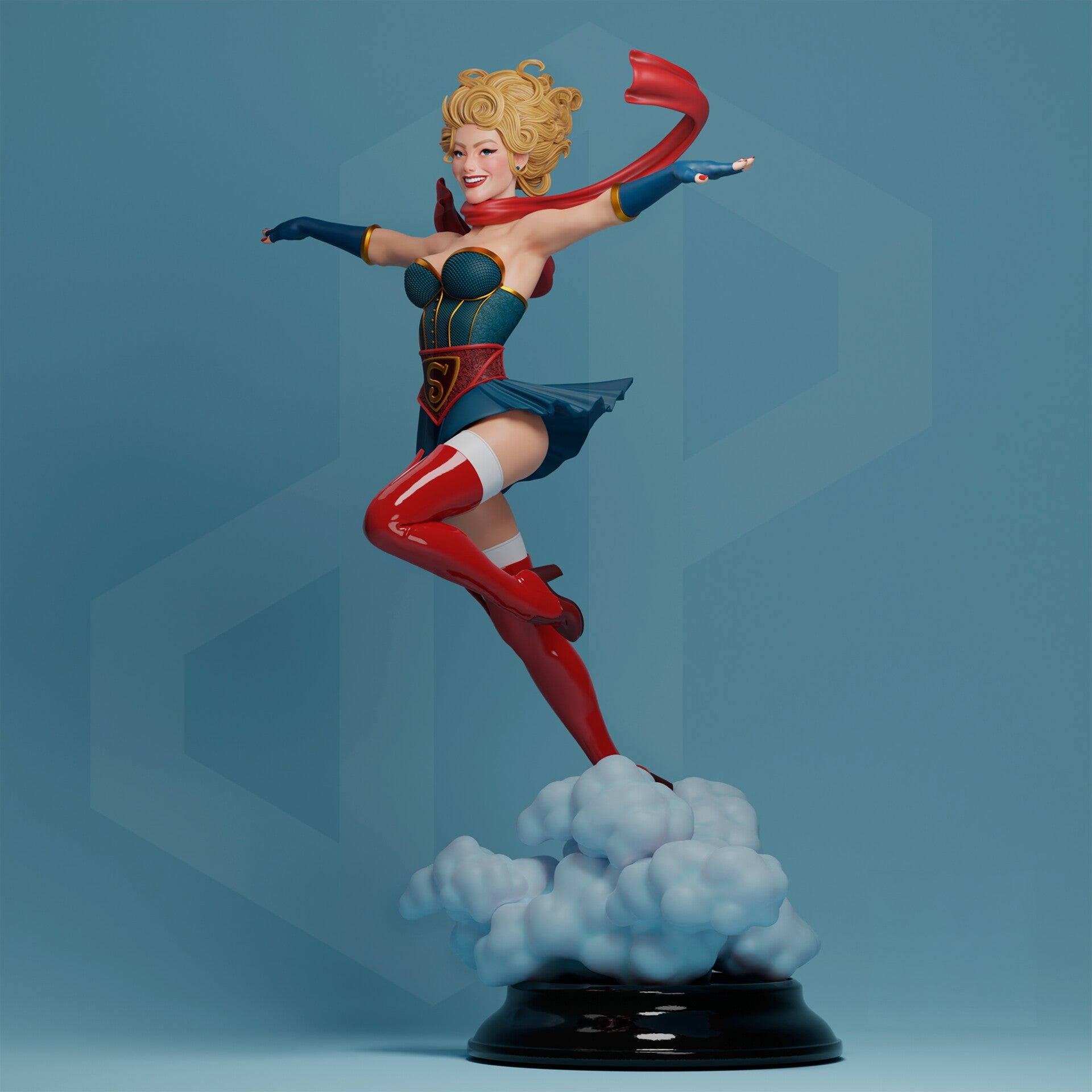 DC Bombshell Supergirl - Kara Starikov - STL 3D Print Files - 3D Printed Garage Kit ガレージキット Resin Model Scale Figure フィギュア