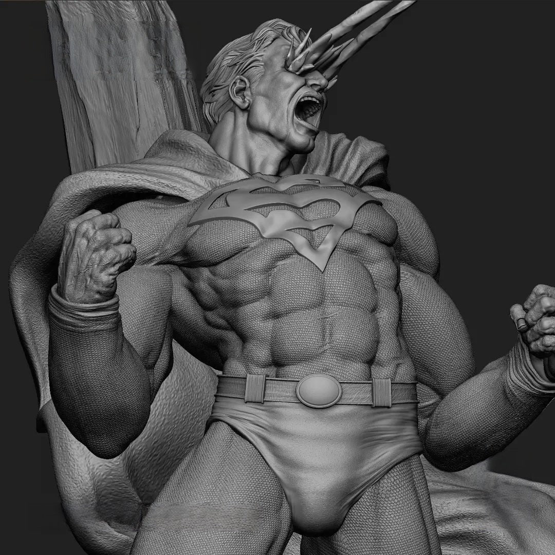 Superman Red Eyes - DC Comics - STL 3D Print Files - 3D Printed Garage Kit ガレージキット Resin Model Scale Figure フィギュア