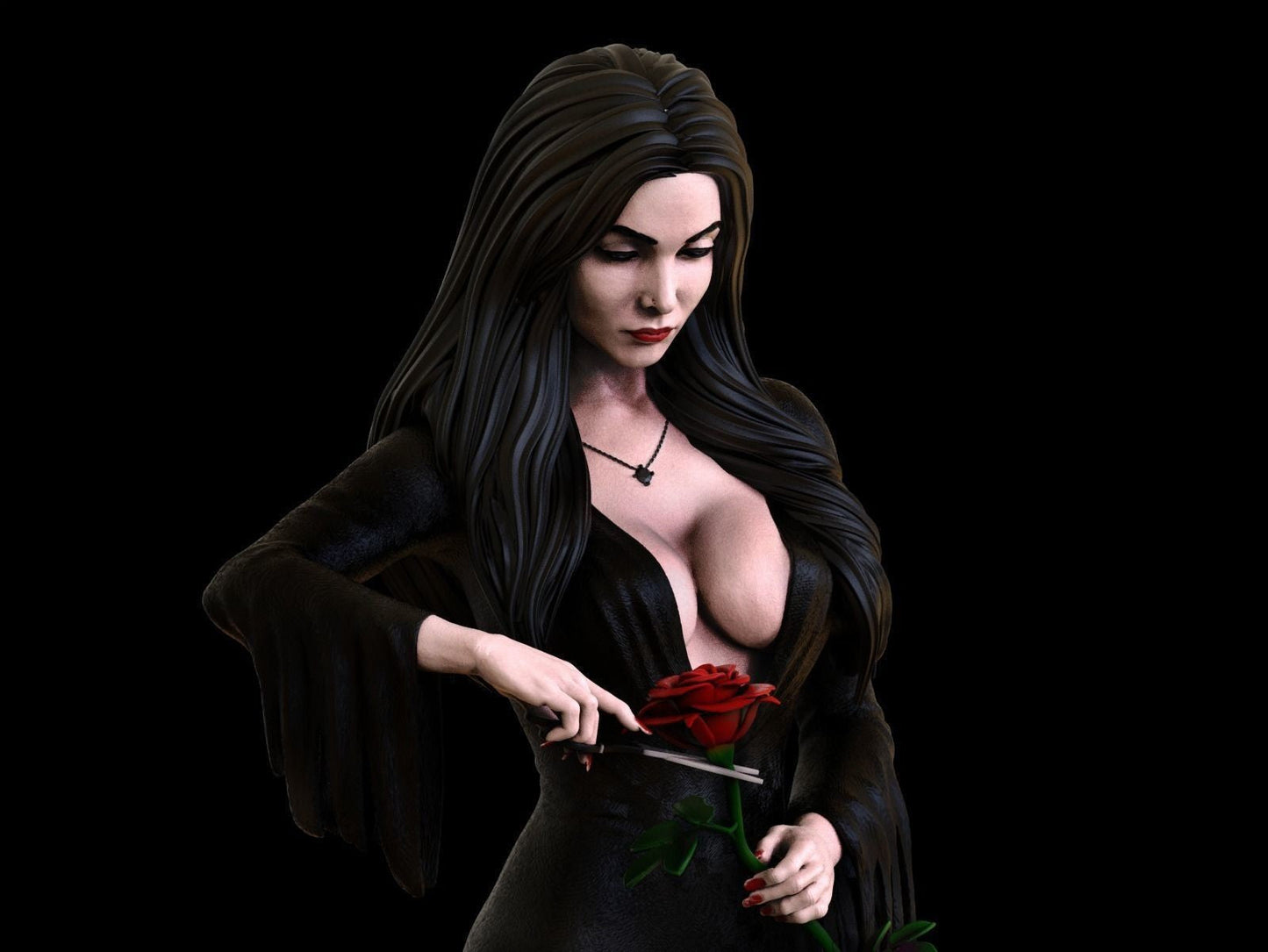 Morticia Addams Special Edition - Addams Family - STL 3D Print Files - 3D Printed Garage Kit ガレージキット Resin Model Scale Figure フィギュア