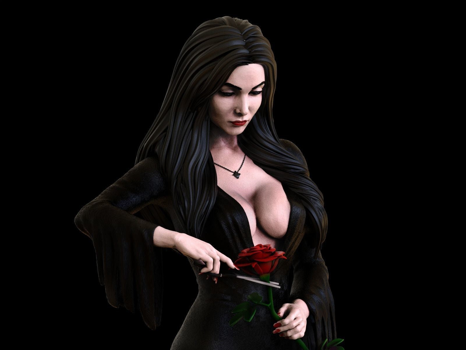 Morticia Addams Special Edition - Addams Family - STL 3D Print Files - 3D Printed Garage Kit ガレージキット Resin Model Scale Figure フィギュア