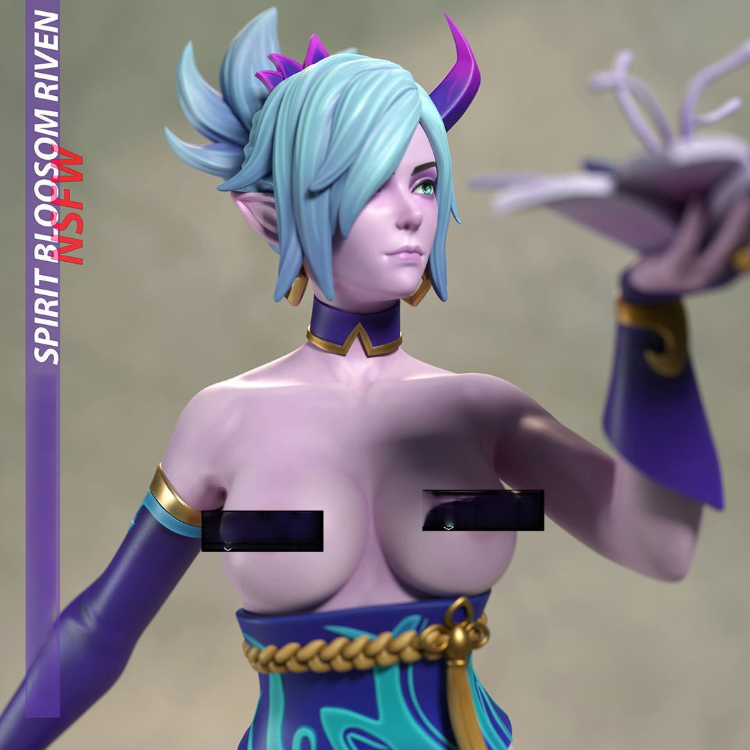 Spirit Blossom Riven Special Edition - League of Legend - STL 3D Print Files - 3D Printed Garage Kit ガレージキット Resin Model Scale Figure フィギュア