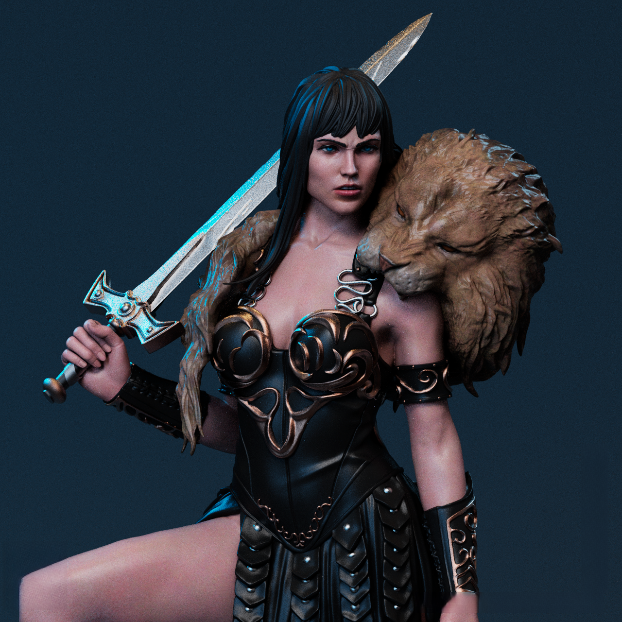 Xena - Warrior Princess 1/8 Scale - 3D Printed Garage Kit ガレージキット Resin Model Scale Figure フィギュア